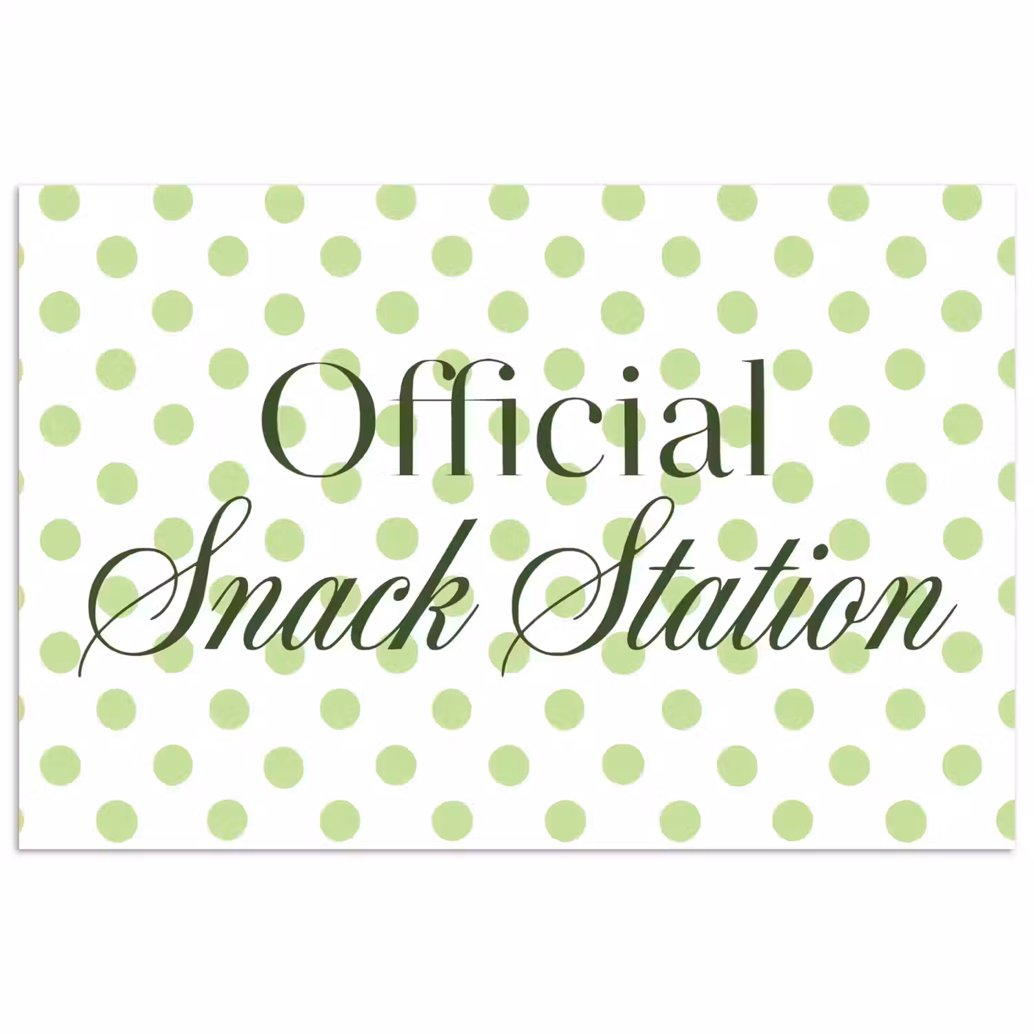 Snack Station - Groen - Stippen poster papier klein -3d