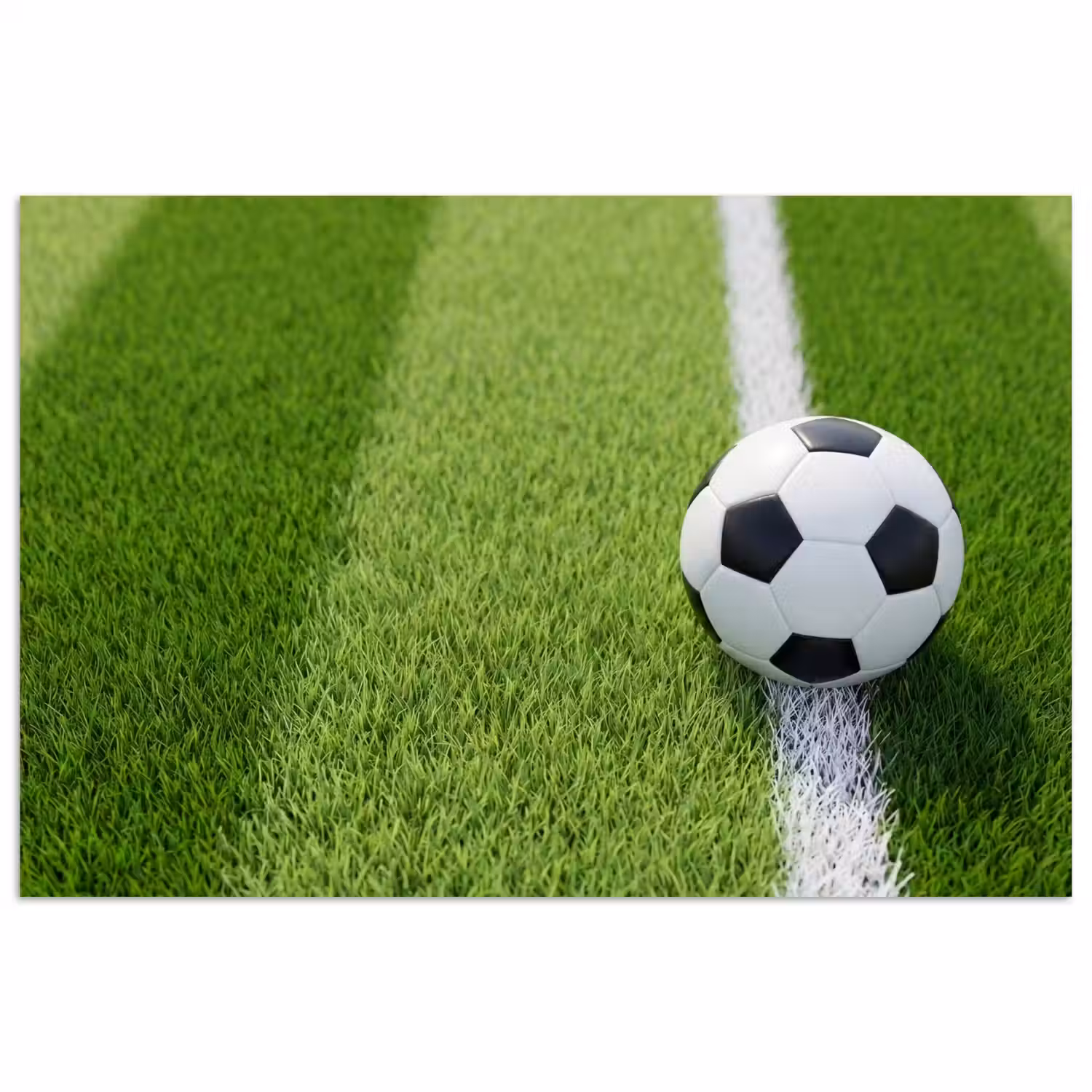 Voetbal - Grasveld - Sport - Groen poster papier klein -3d