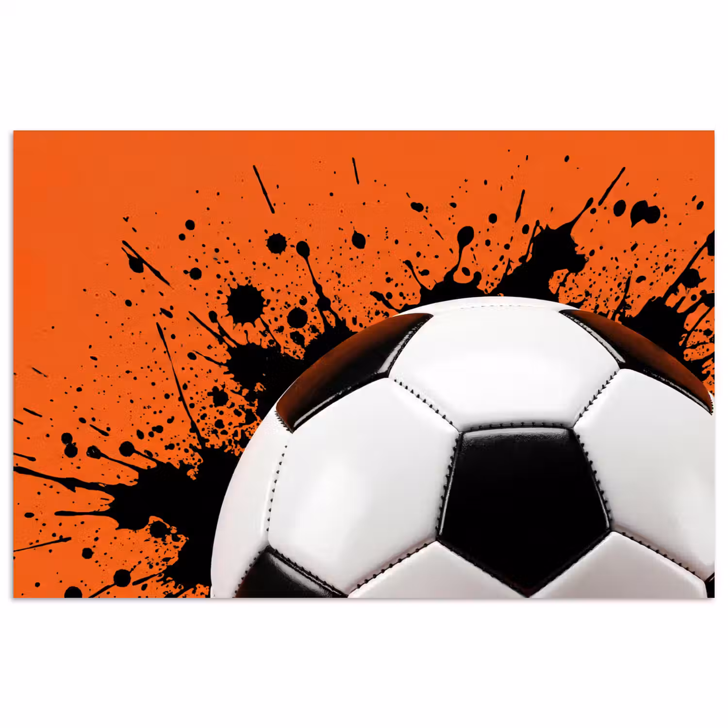 Voetbal - Verf - Sport - Oranje poster papier klein -3d