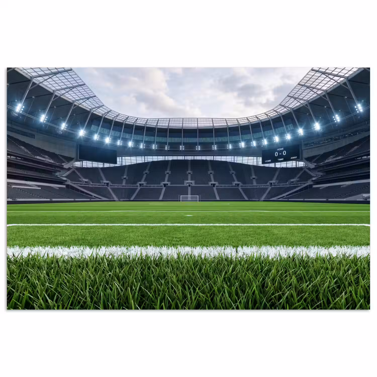 Voetbal - Stadion - Sport - Groen poster papier klein -3d