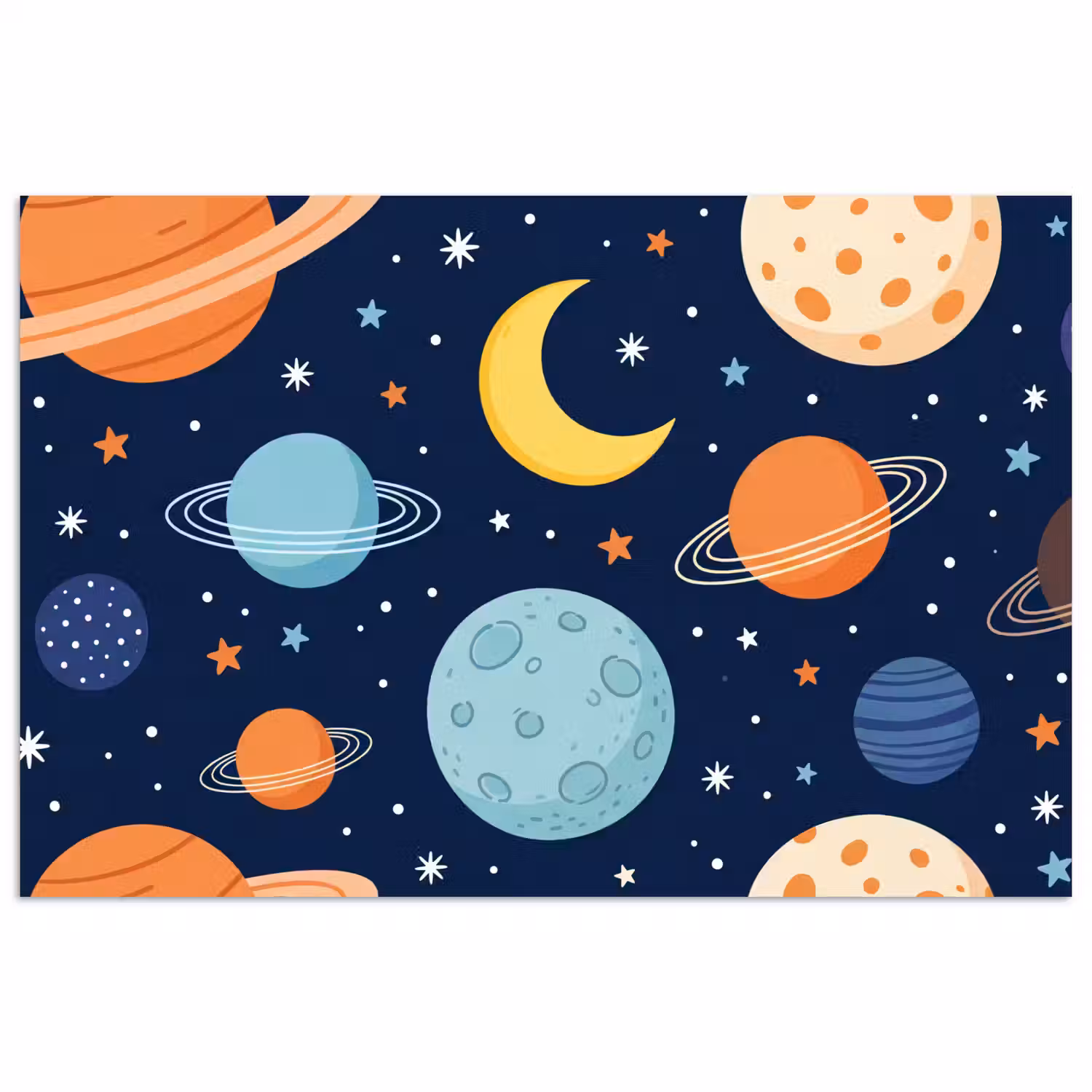 Ruimte - Planeten - Kleurrijk poster papier klein -3d