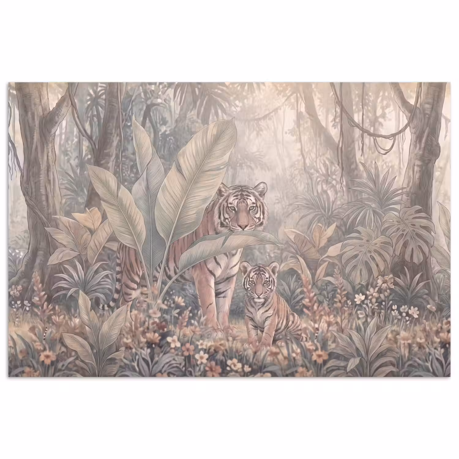 Tijger - Welp - Jungle - Illustratie - Dieren poster papier klein -3d