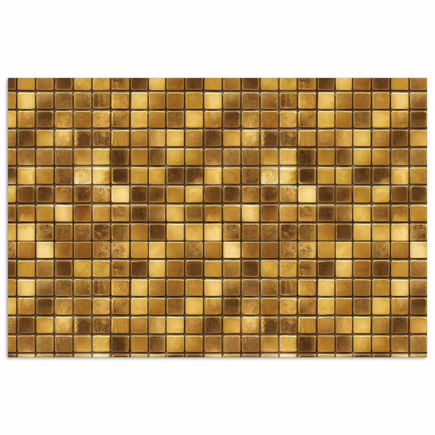 Tegels - Mozaïek - Luxe - Warm Goud poster papier klein 62 -3d