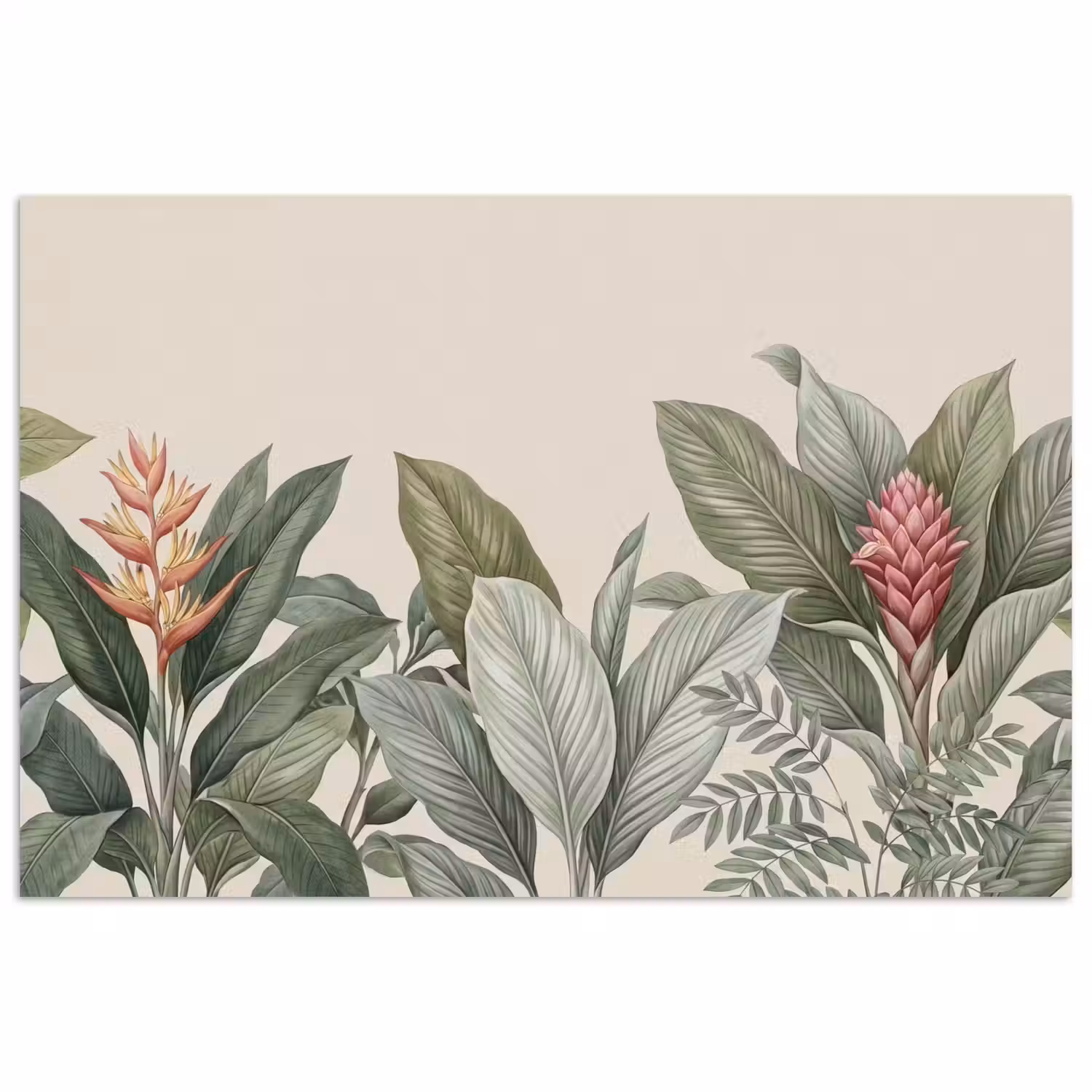 Tropisch - Planten - Modern - Groen poster papier klein -3d