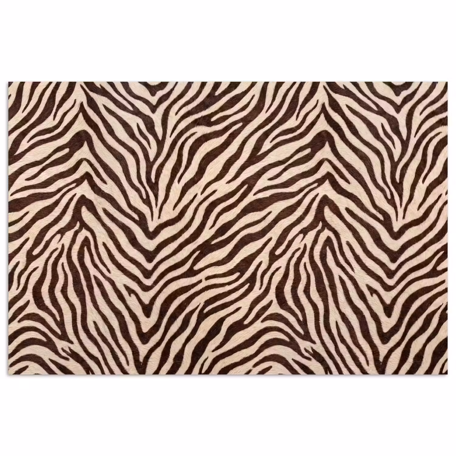 Zebra - Strepen - Bruin poster papier klein -3d