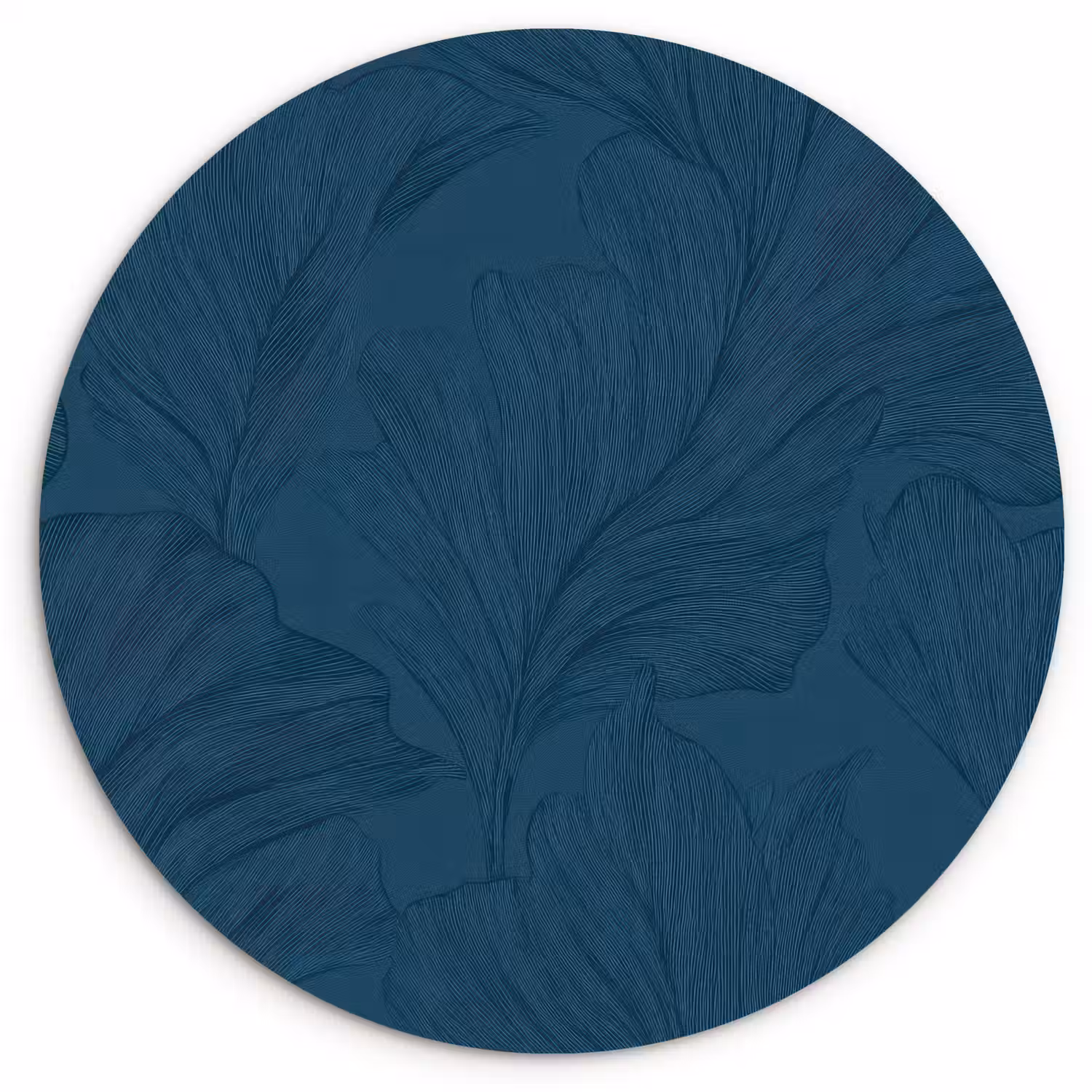 Abstract - Patroon - Donkerblauw - Elegant Wandcirkel kunststof plaat 5mm dik klein 188 -3d