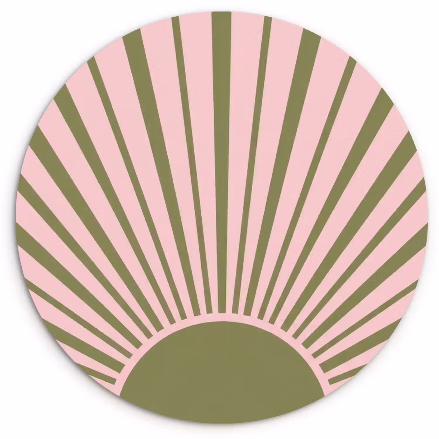Abstract - Stralen - Grafisch - Roze - Groen Wandcirkel kunststof plaat 5mm dik klein -3d