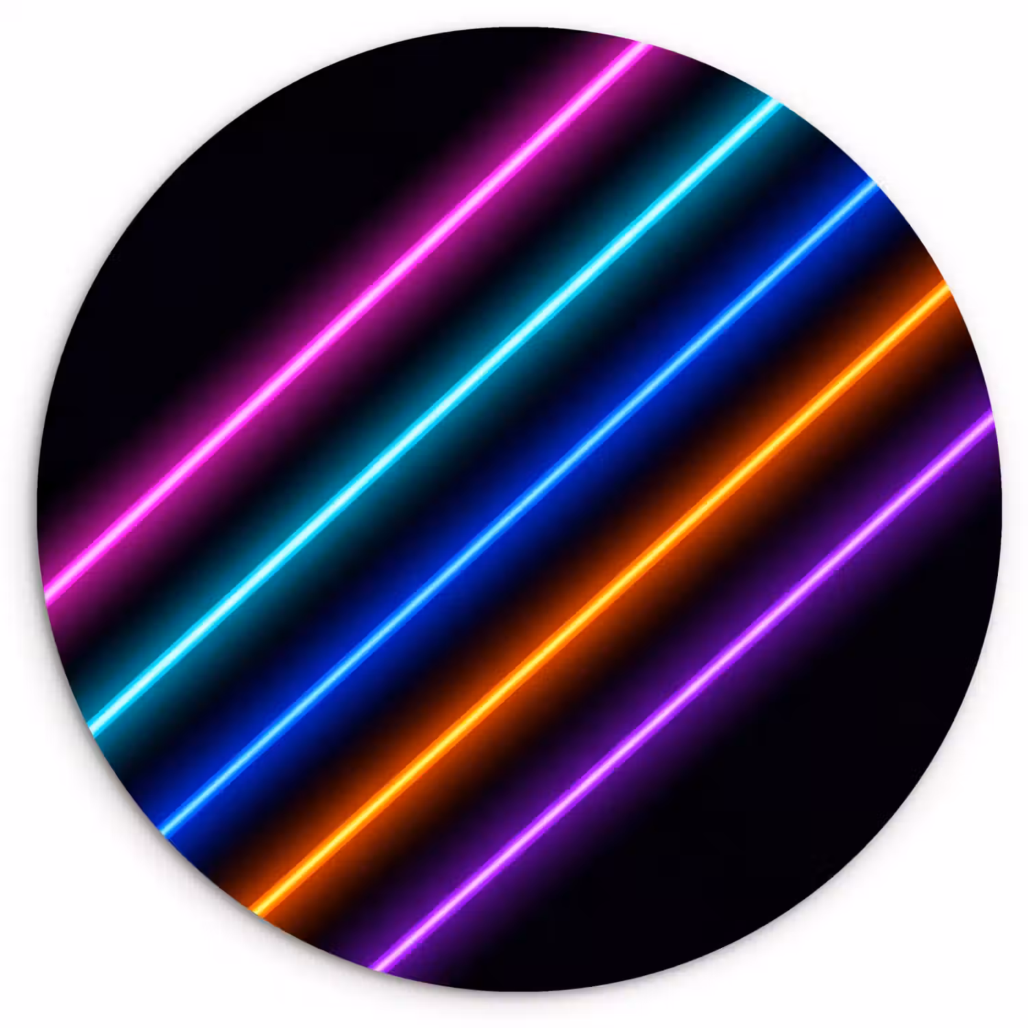 Esthetiek - Retro - Neon Wandcirkel kunststof plaat 5mm dik klein -3d