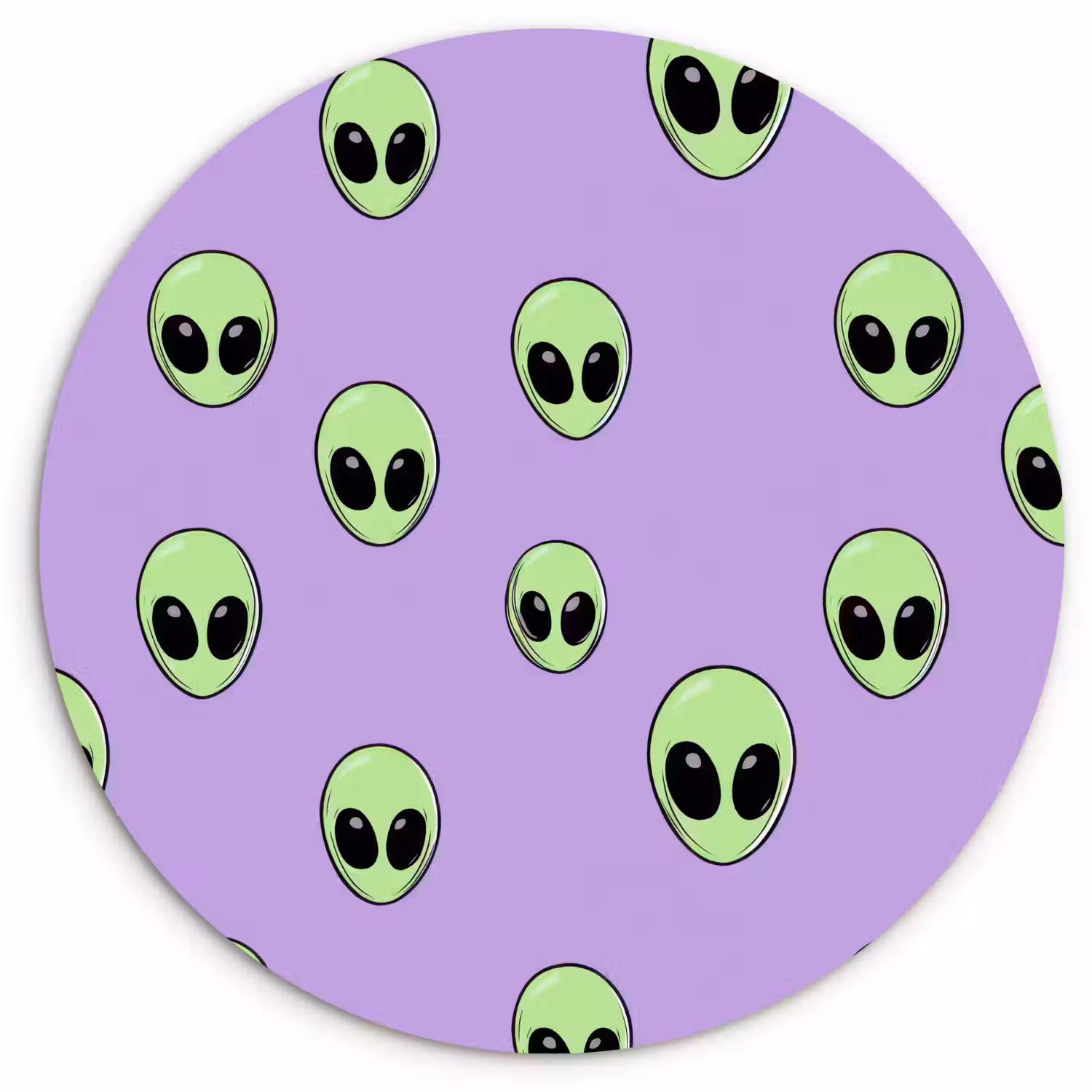 Alien - Retro - Lila Wandcirkel kunststof plaat 5mm dik klein 188 -3d