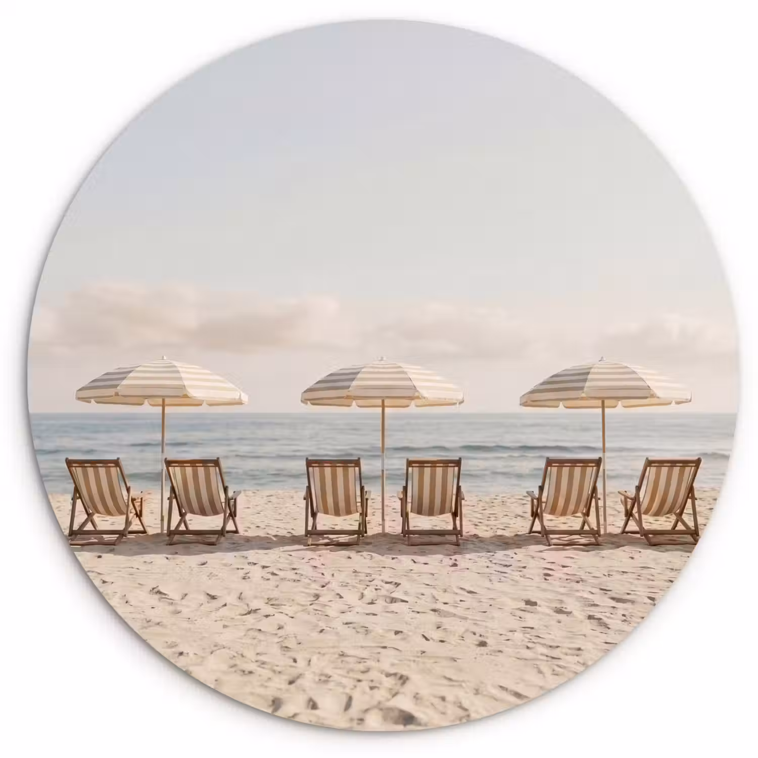 Strand - Stoelen - Parasol Wandcirkel kunststof plaat 5mm dik klein -3d