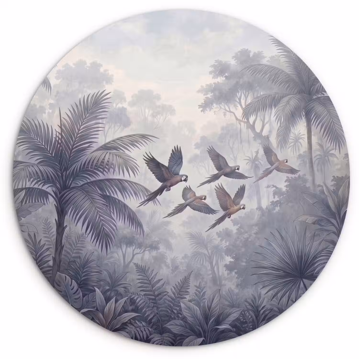 Vogel - Vliegend - Jungle - Vintage - Dieren Wandcirkel kunststof plaat 5mm dik klein -3d