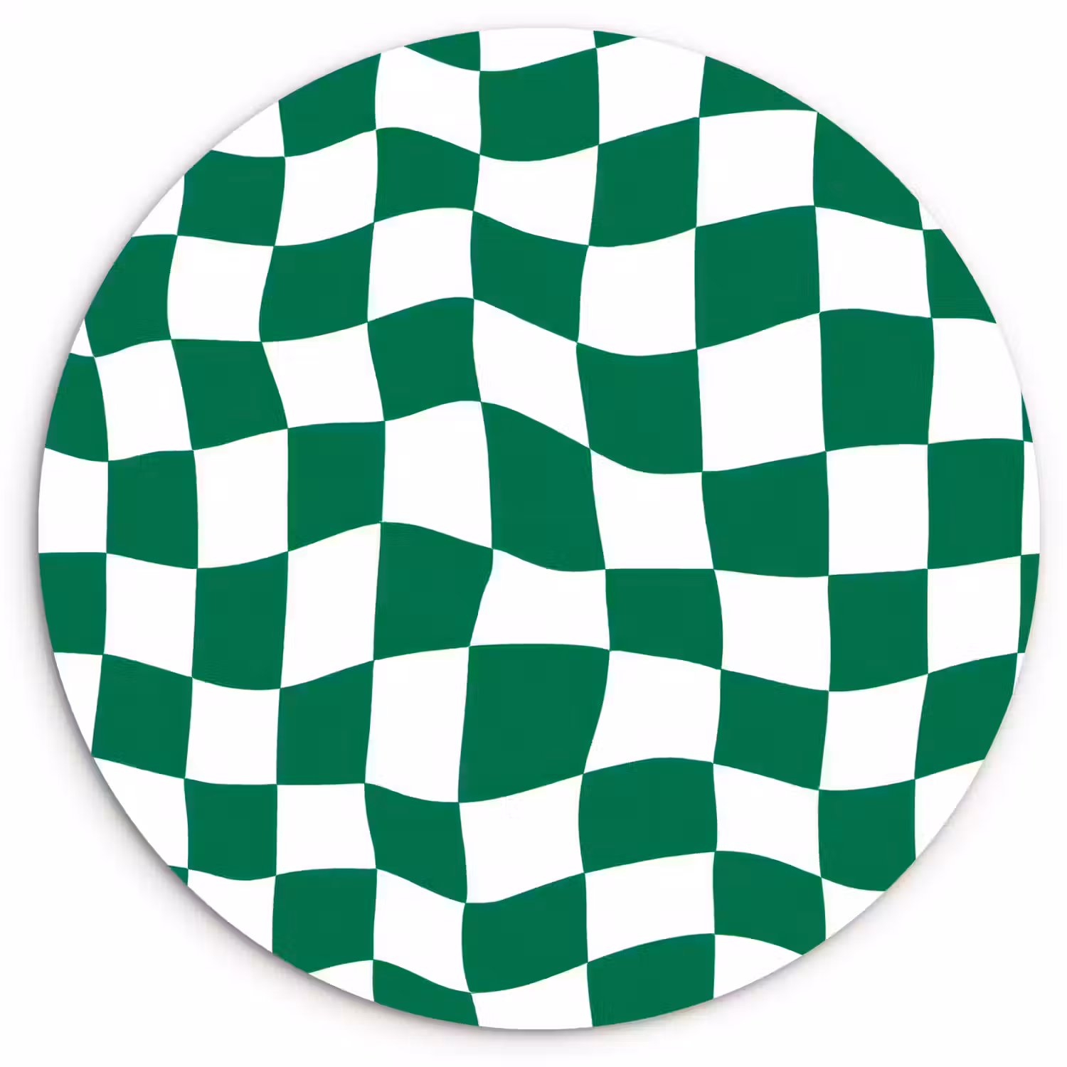 Schaakbord - Golvend - Groen Wandcirkel kunststof plaat 5mm dik klein 188 -3d