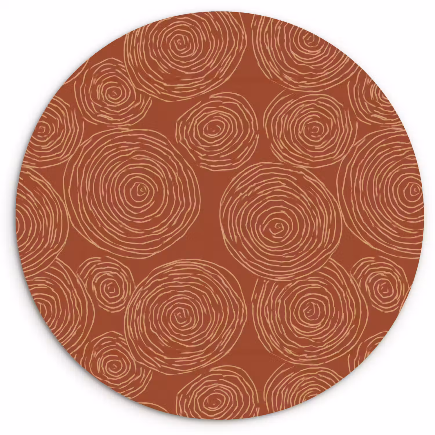 Cirkels - Abstract - Artistiek - Terracotta Wandcirkel kunststof plaat 5mm dik klein 188 -3d