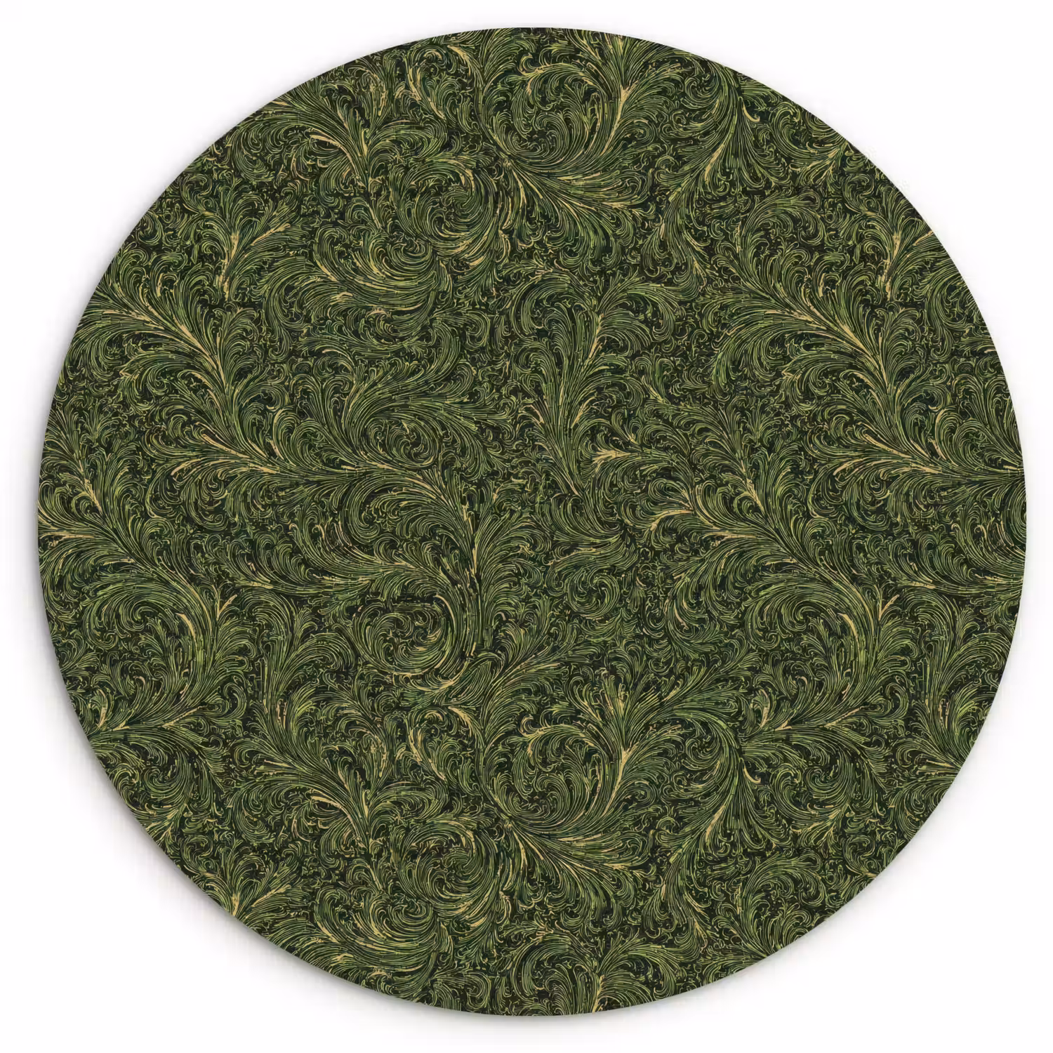 Donker - Groen - Krullend - Botanisch Wandcirkel kunststof plaat 5mm dik klein 188 -3d