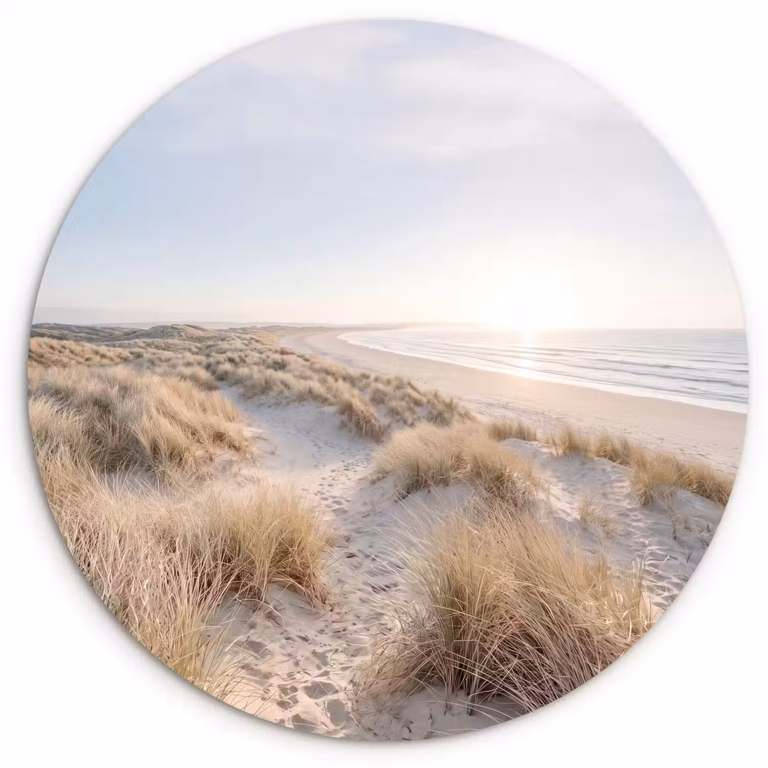 Duinen - Strand - Beige Wandcirkel kunststof plaat 5mm dik klein -3d
