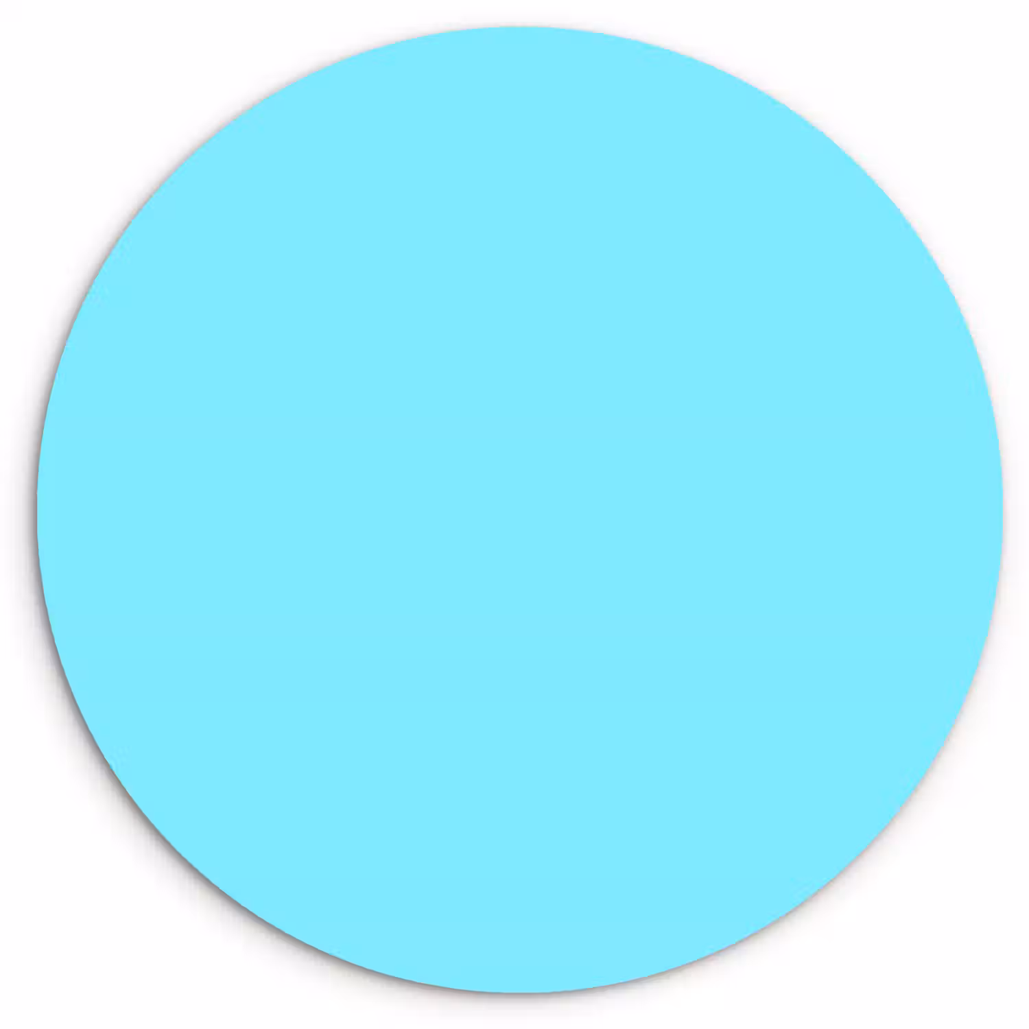 Electric - Cyan - Blauw Wandcirkel kunststof plaat 5mm dik klein 188 -3d