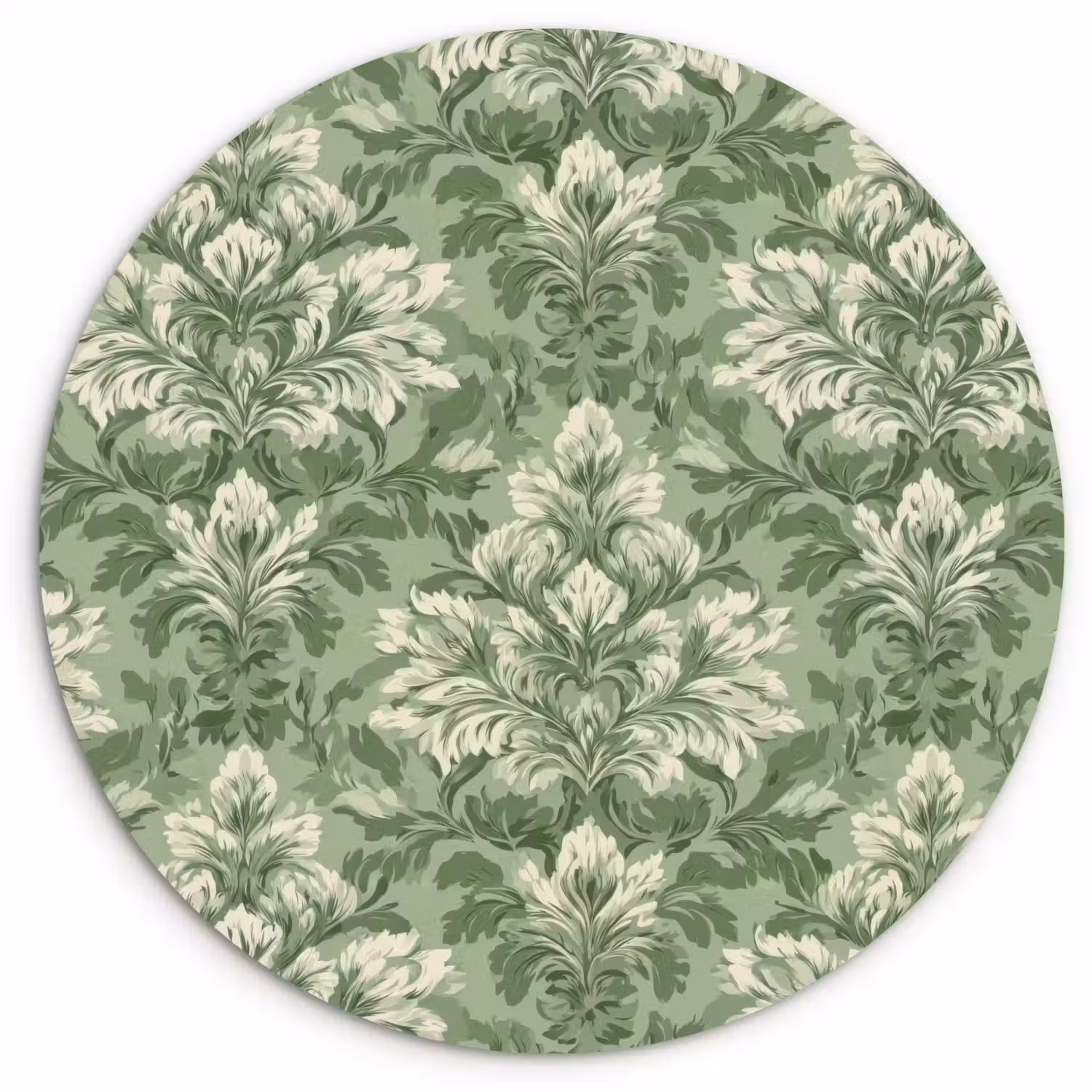 Sierlijk - Lichtgroen - Planten - Patroon - Getailleerd Wandcirkel kunststof plaat 5mm dik klein 188 -3d
