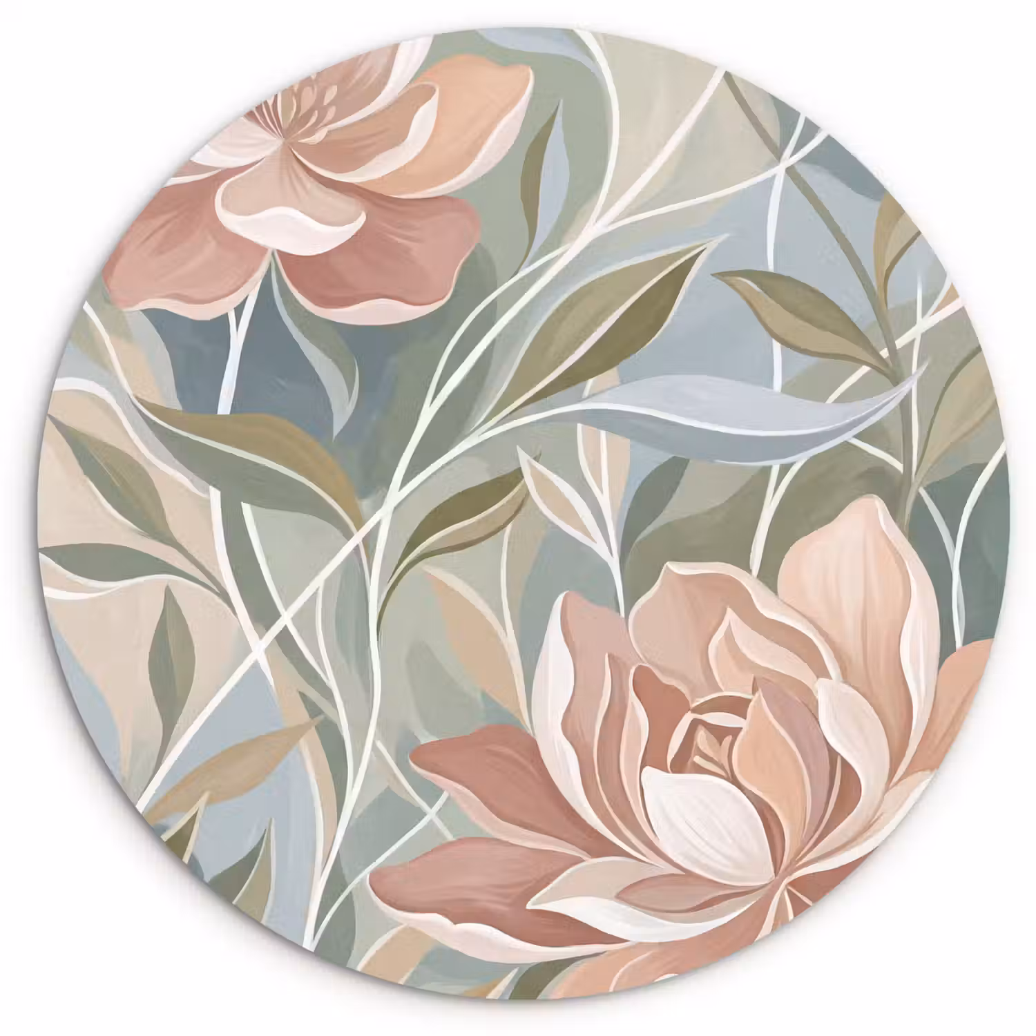 Elegant - Romantiek - Roze Wandcirkel kunststof plaat 5mm dik klein -3d