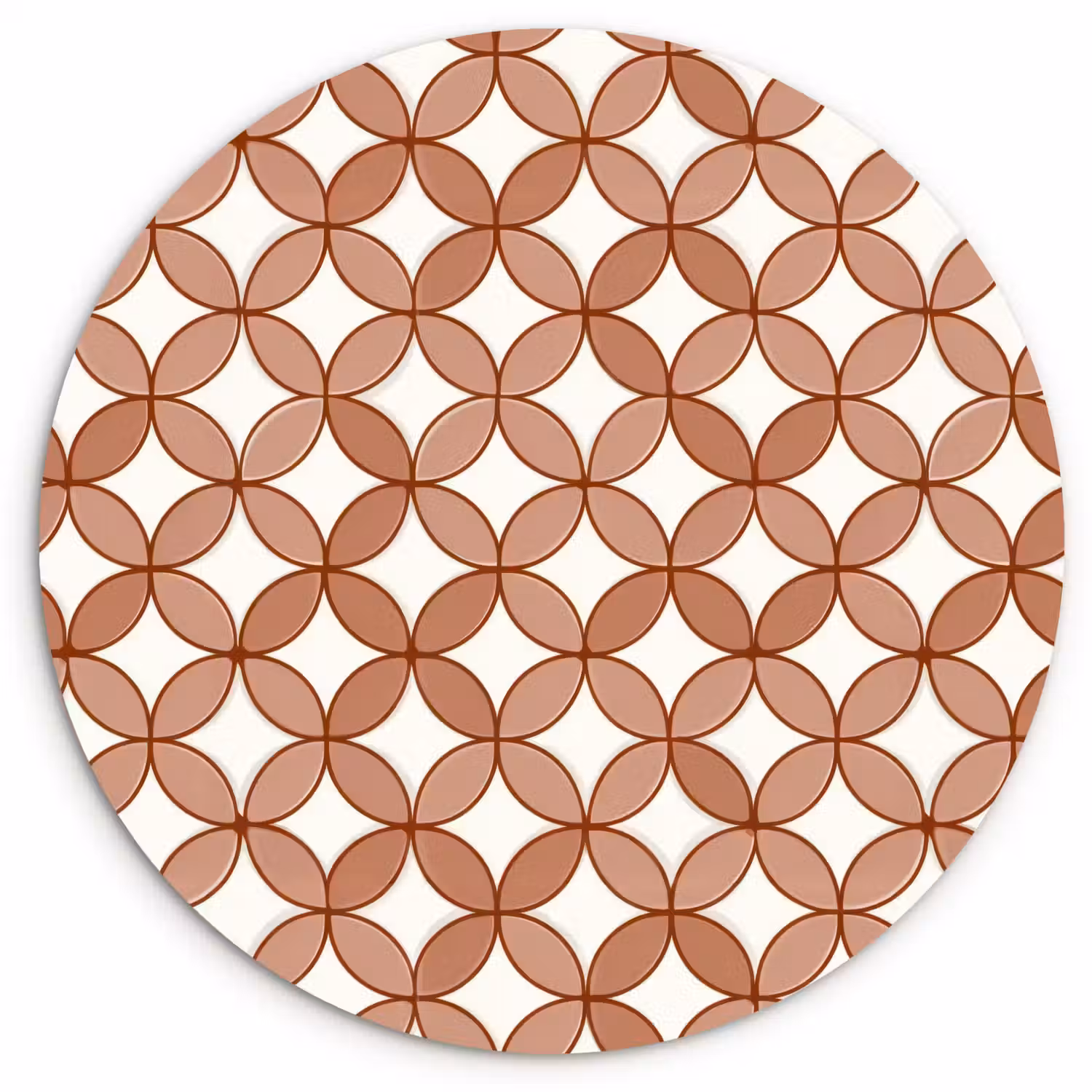 Geometrisch - Cirkels - Modern - Terracotta Wandcirkel kunststof plaat 5mm dik klein 188 -3d
