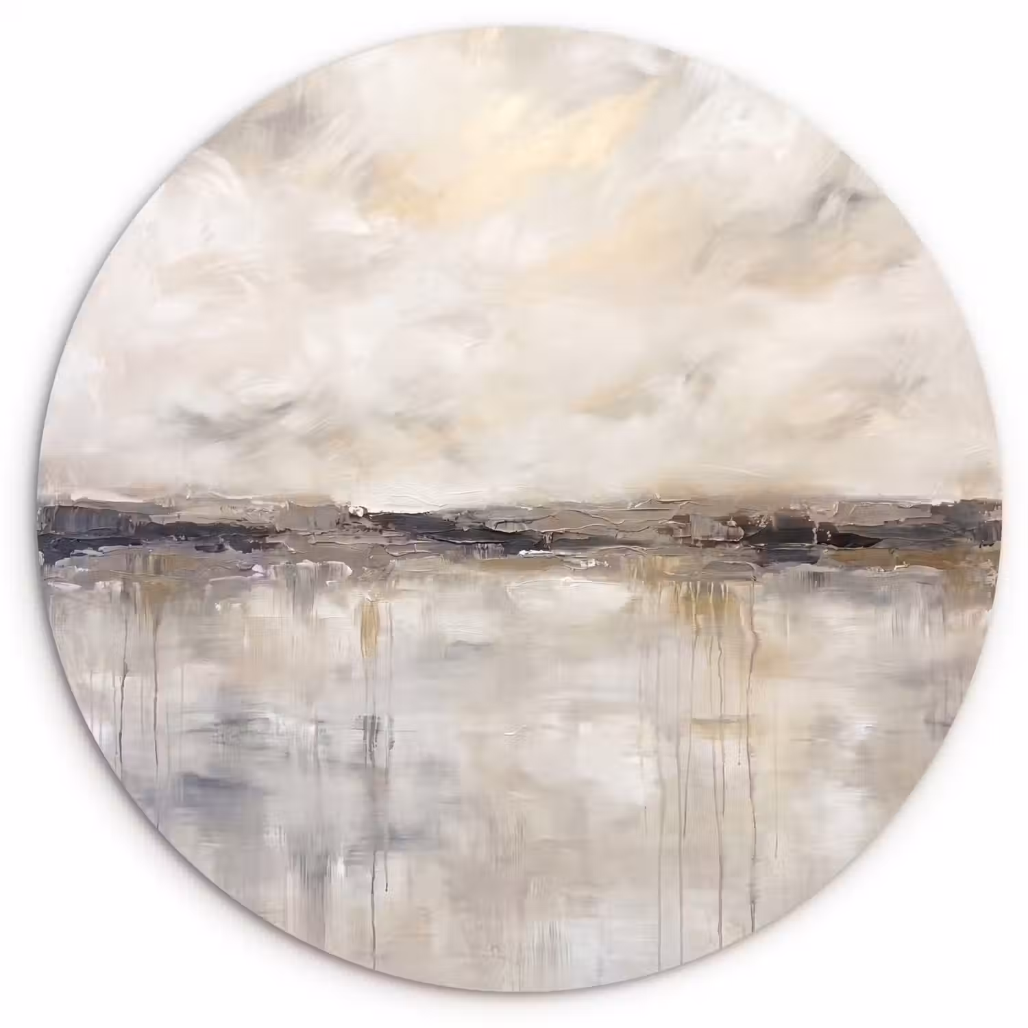 Landschap - Horizon - Natuur - Abstract - Neutraal Wandcirkel kunststof plaat 5mm dik klein -3d