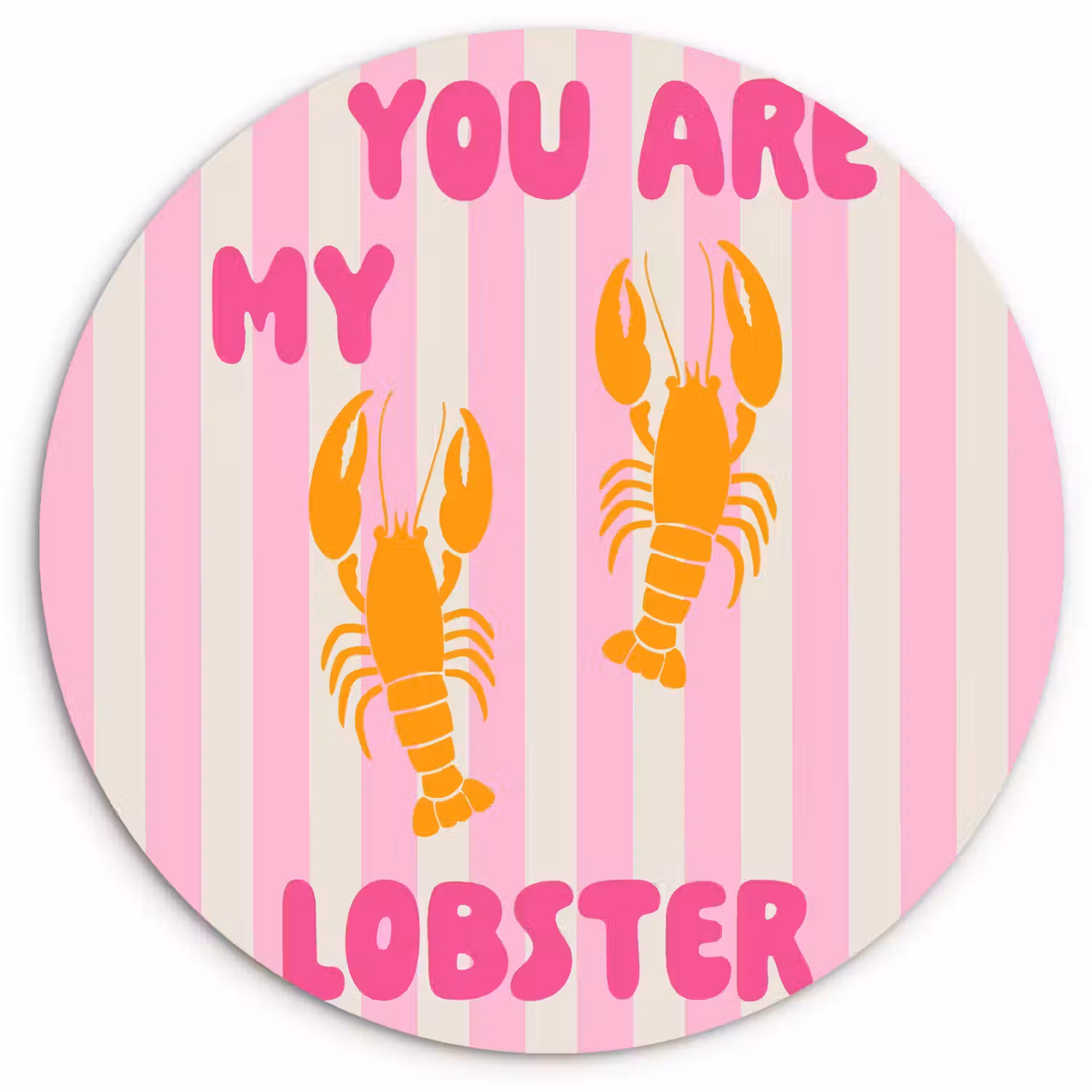 Lobster - Love - Valentijn Wandcirkel kunststof plaat 5mm dik klein -3d