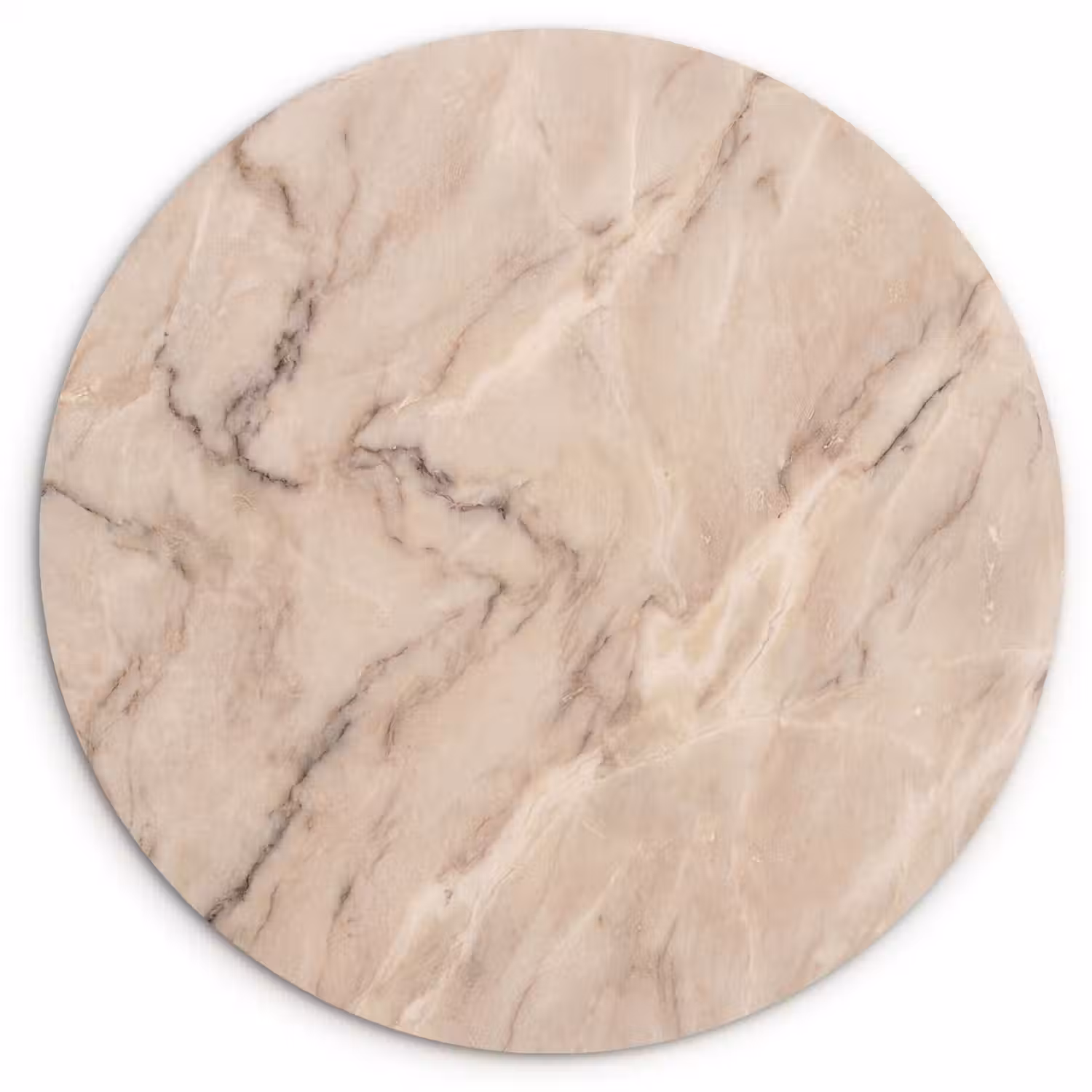 Marmer - Patroon - Abstract - Modern - Beige Wandcirkel kunststof plaat 5mm dik klein -3d