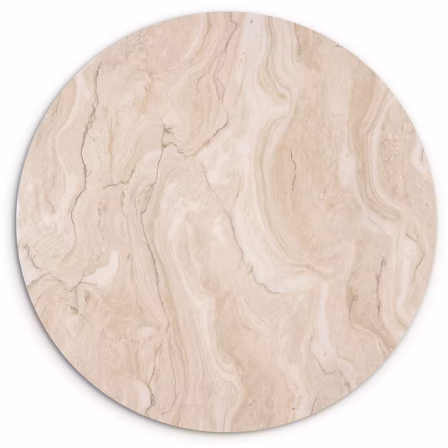 Marmer - Patroon - Beige - Steen - Abstract Wandcirkel kunststof plaat 5mm dik klein -3d