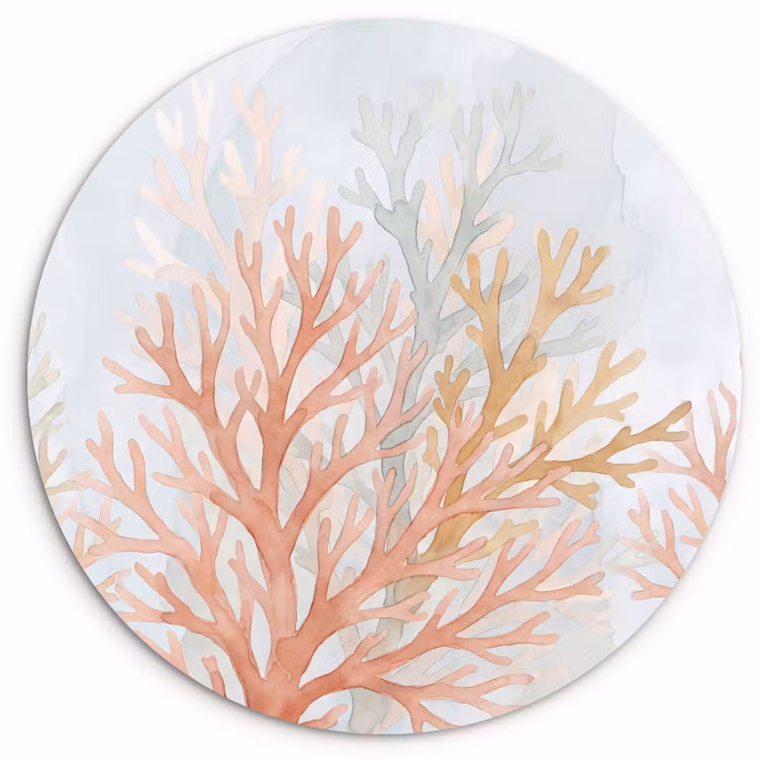 Natuur - Abstract - Aquarel - Organisch - Warm Wandcirkel kunststof plaat 5mm dik klein -3d