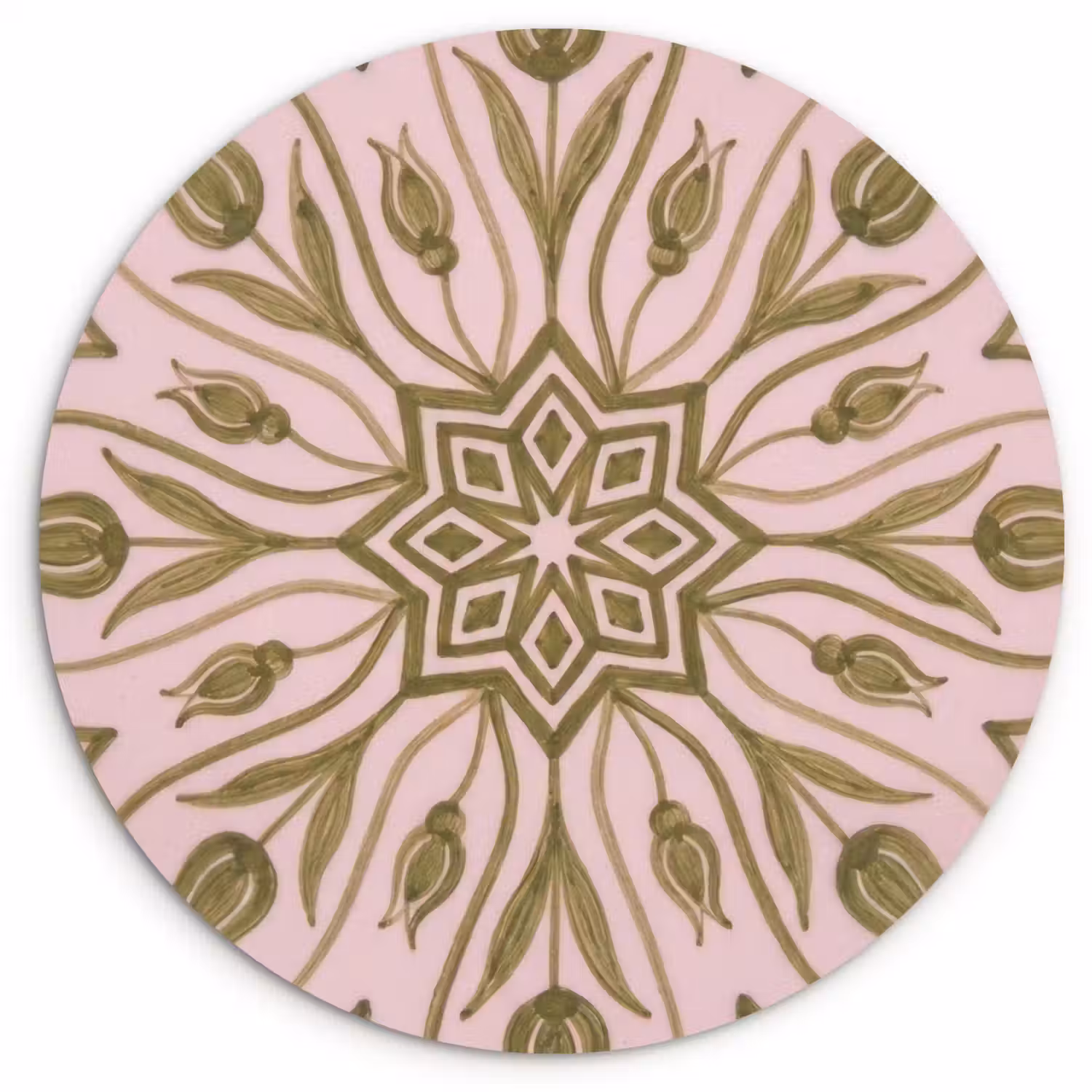 Patroon - Mandala - Decoratie - Abstract - Groen Wandcirkel kunststof plaat 5mm dik klein -3d