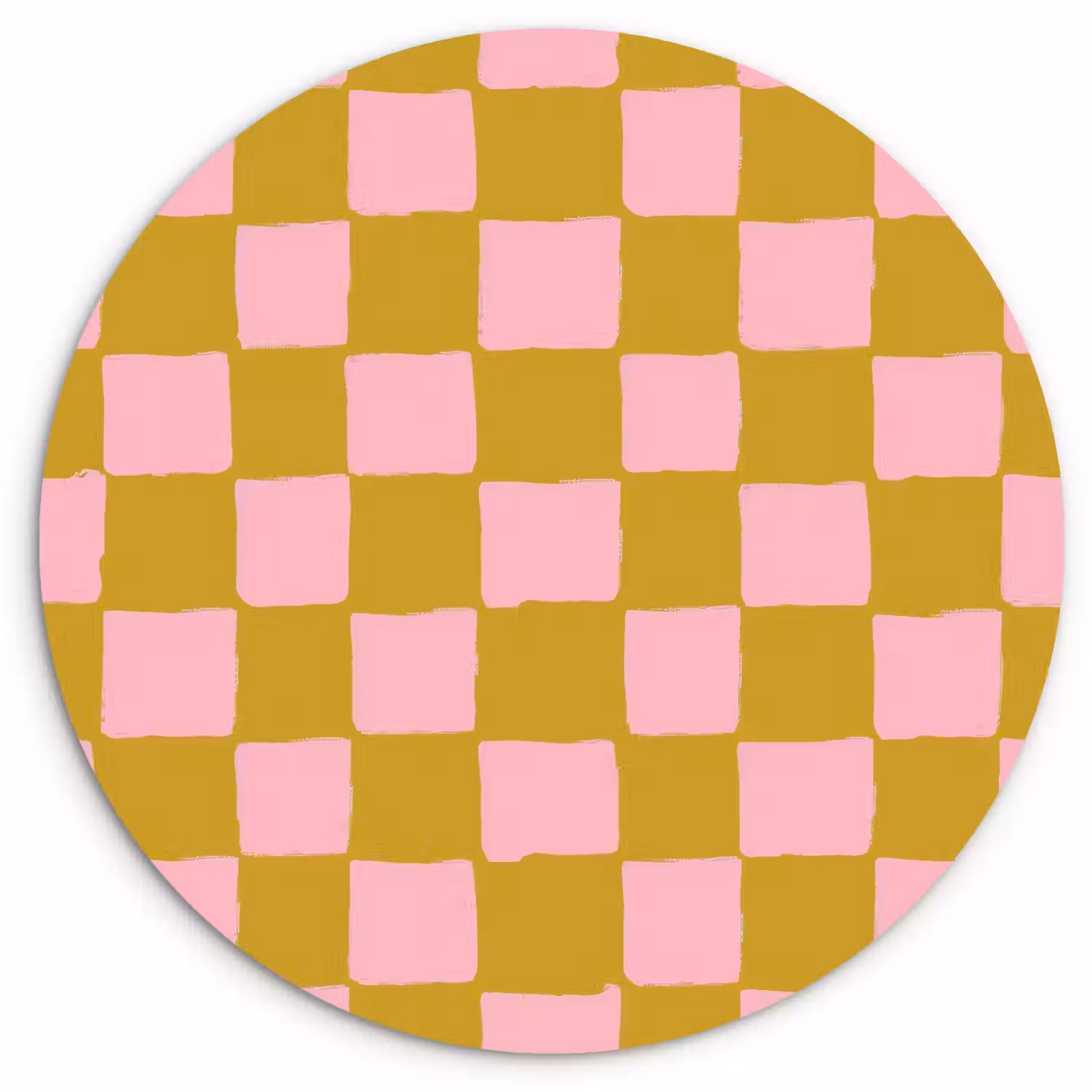 Patroon - Vierkant - Roze Wandcirkel kunststof plaat 5mm dik klein 188 -3d