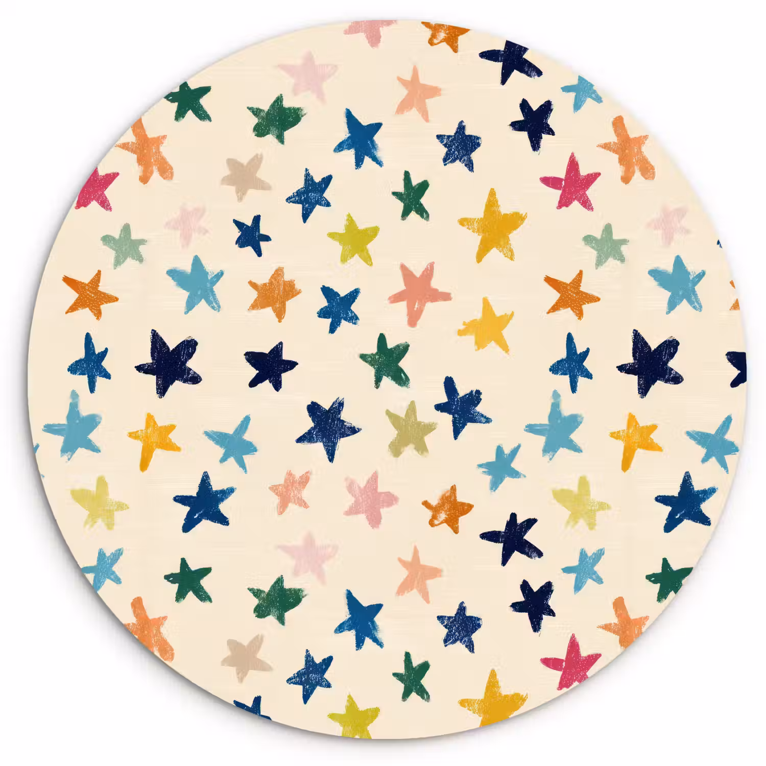 Patroon - Sterren - Kleurrijk Wandcirkel kunststof plaat 5mm dik klein 188 -3d