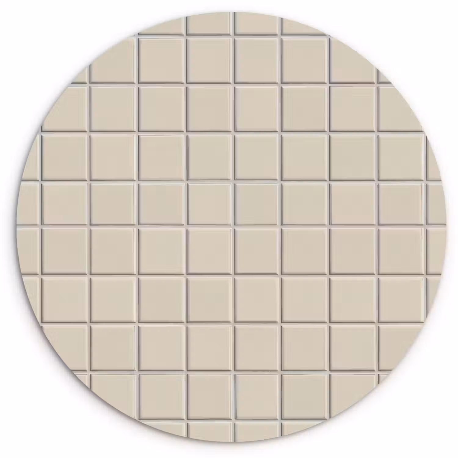 Patroon - Tegels - Taupe Wandcirkel kunststof plaat 5mm dik klein 188 -3d