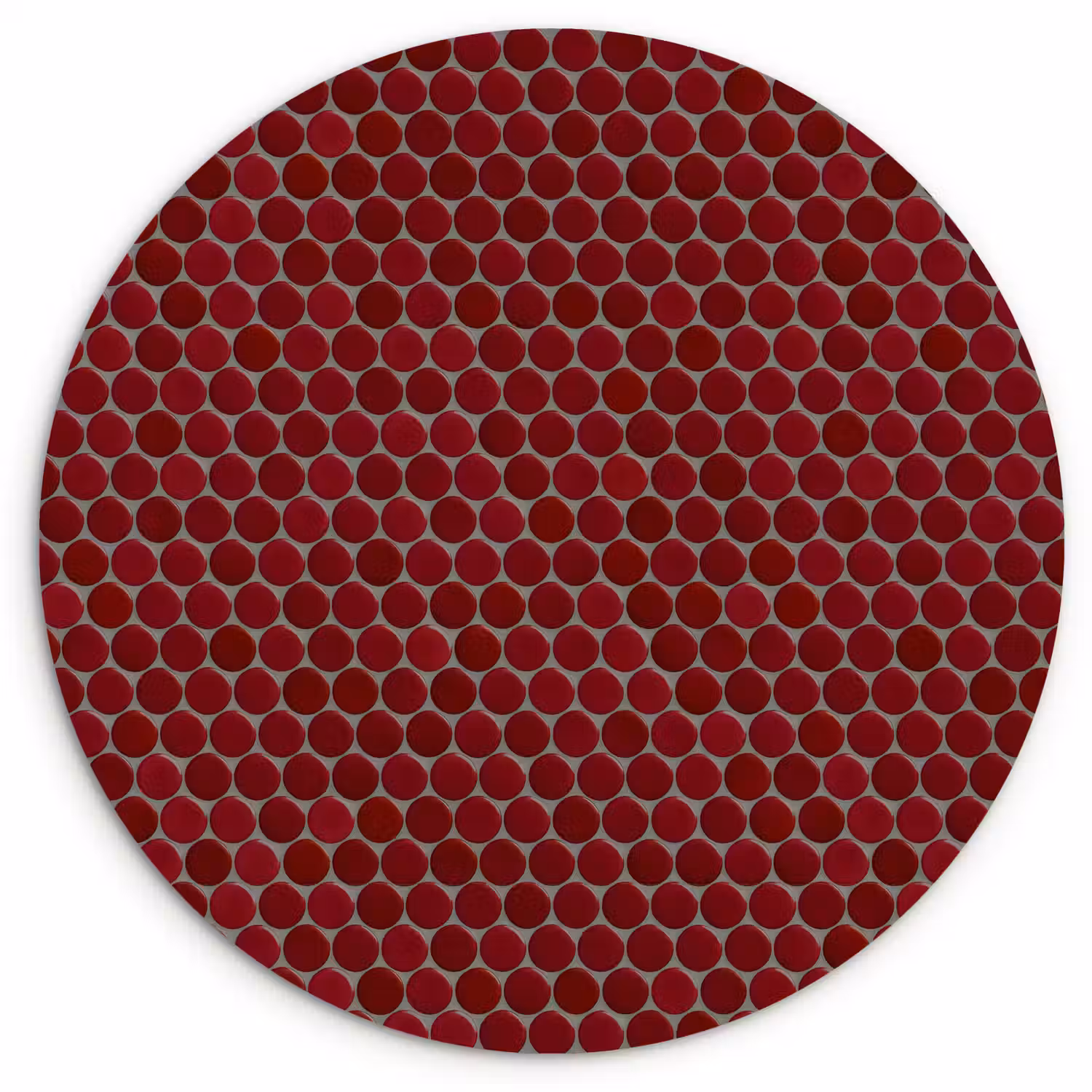 Penny - Mozaïek - Rond - Rood Wandcirkel kunststof plaat 5mm dik klein 188 -3d