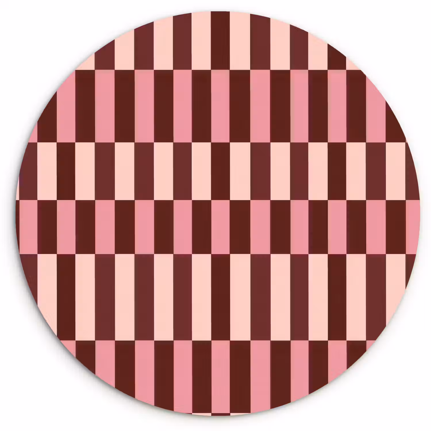 Roze - Rood - Blokjes Wandcirkel kunststof plaat 5mm dik klein 188 -3d