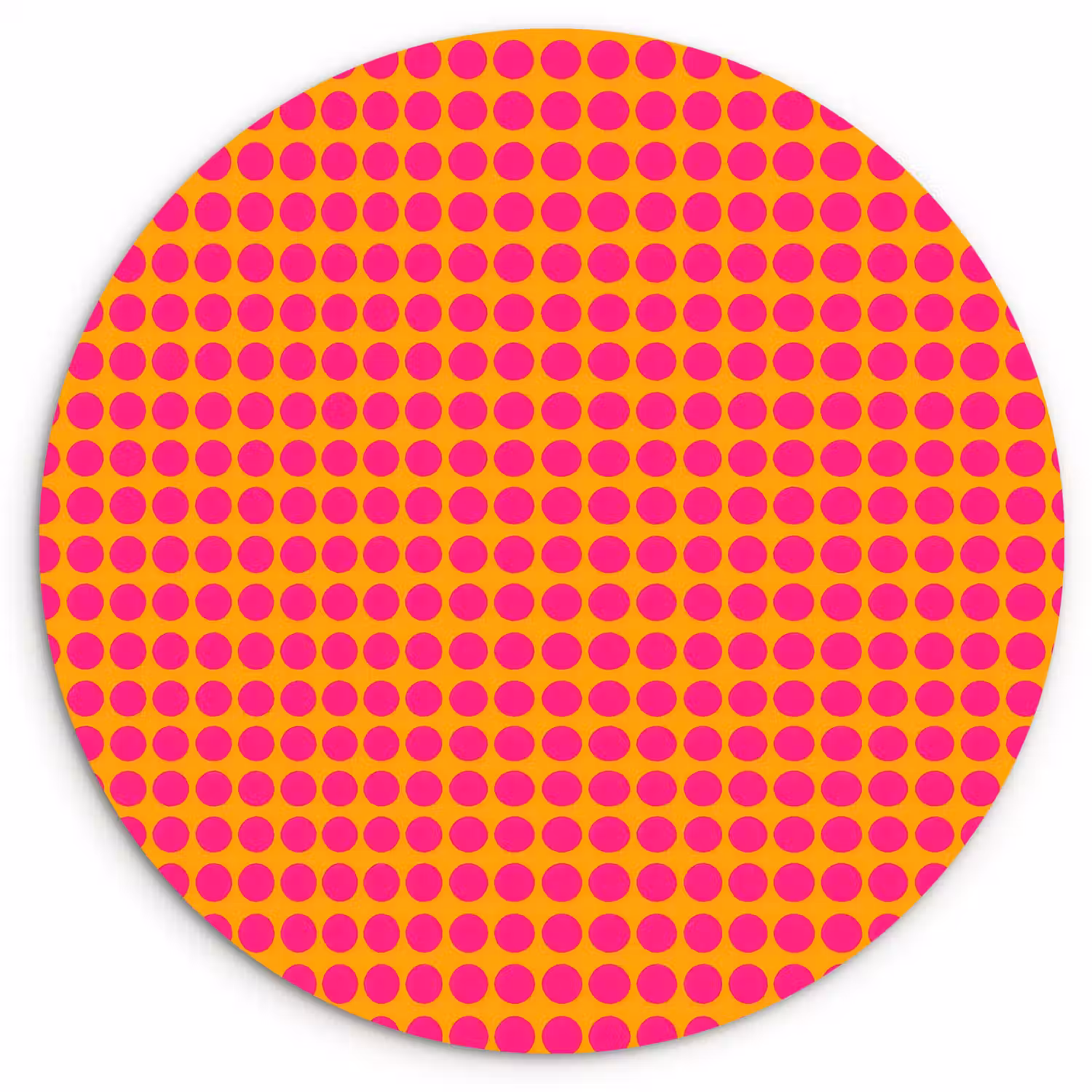 Stippen - Patroon - Oranje Wandcirkel kunststof plaat 5mm dik klein 188 -3d