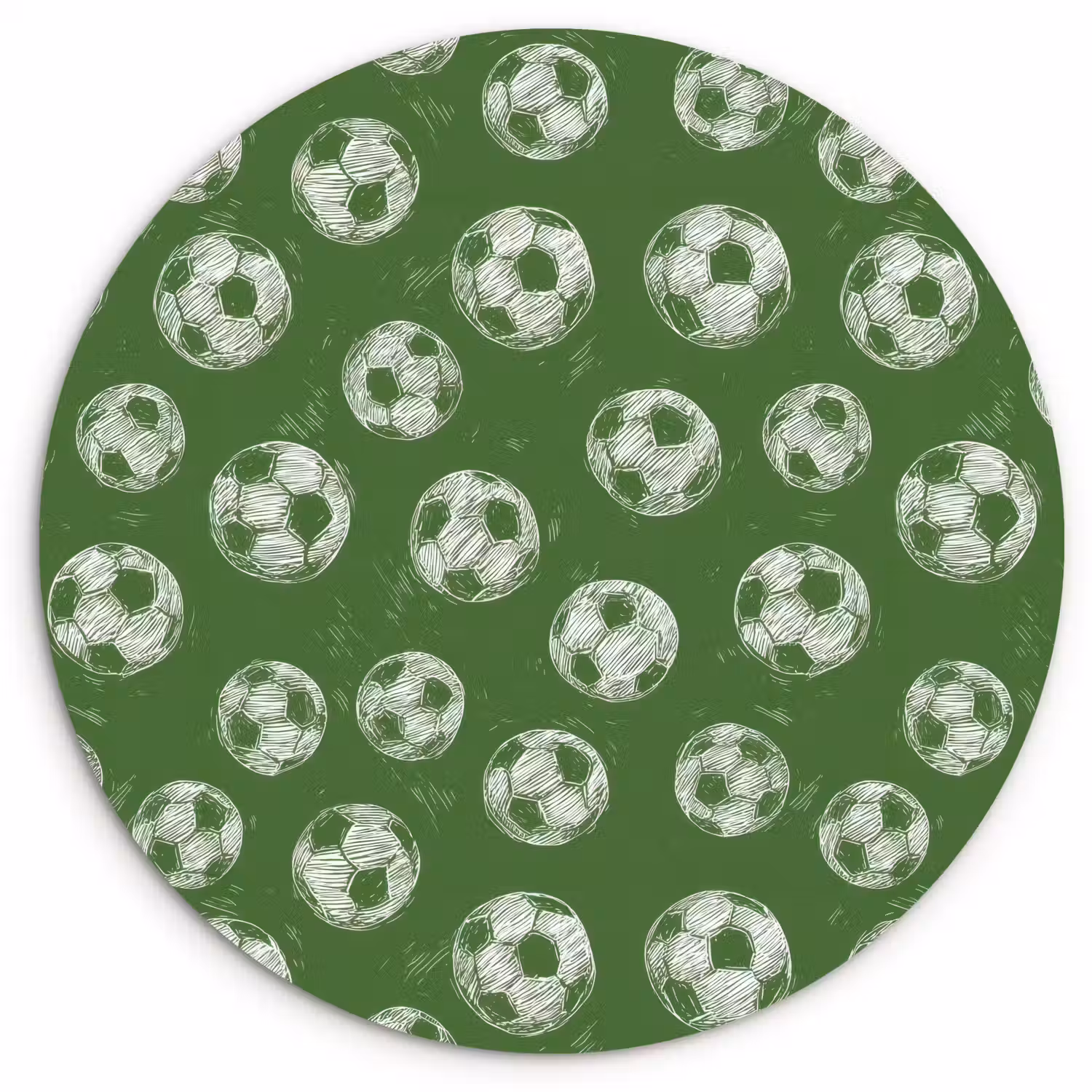 Voetbal - Sport - Groen Wandcirkel kunststof plaat 5mm dik klein 188 -3d