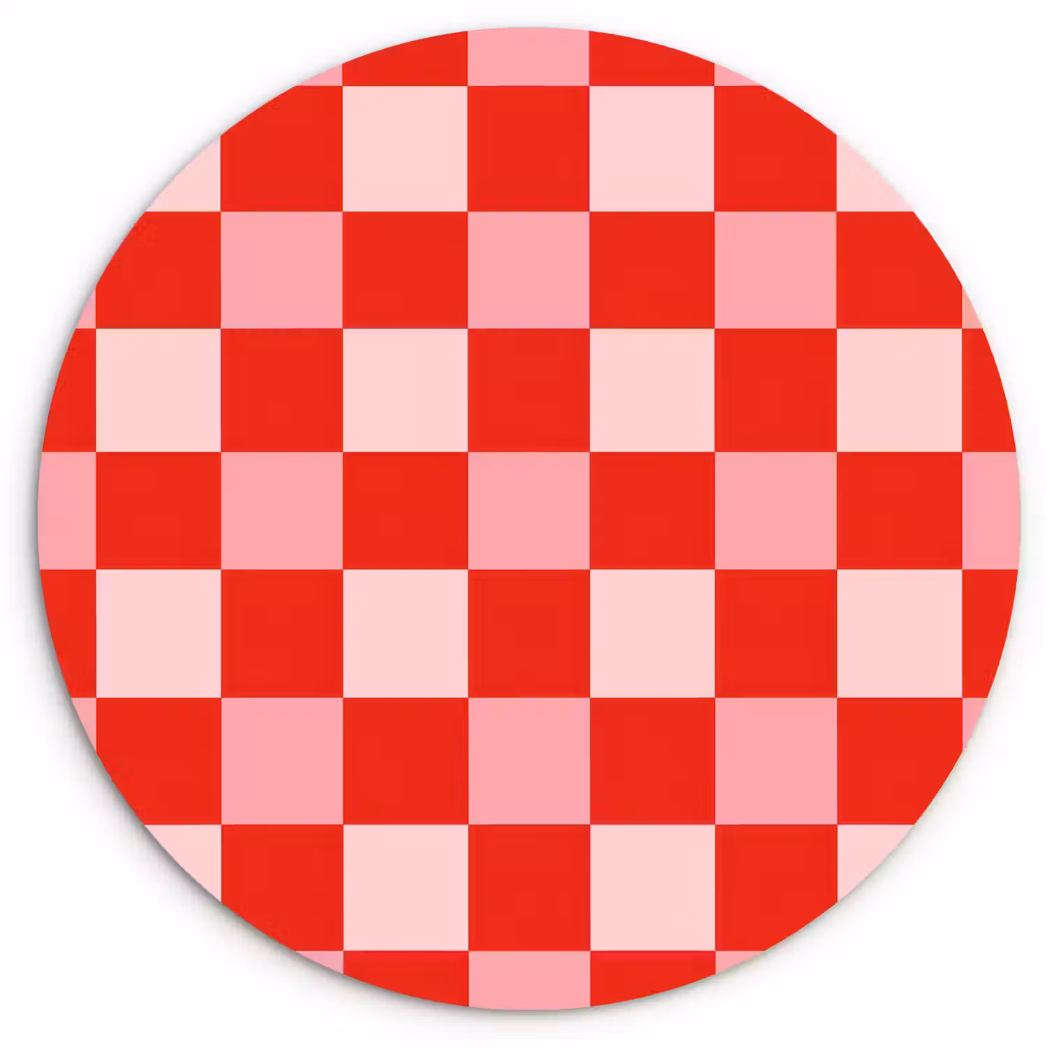 Vierkant - Klassiek - Rood Wandcirkel kunststof plaat 5mm dik klein 188 -3d