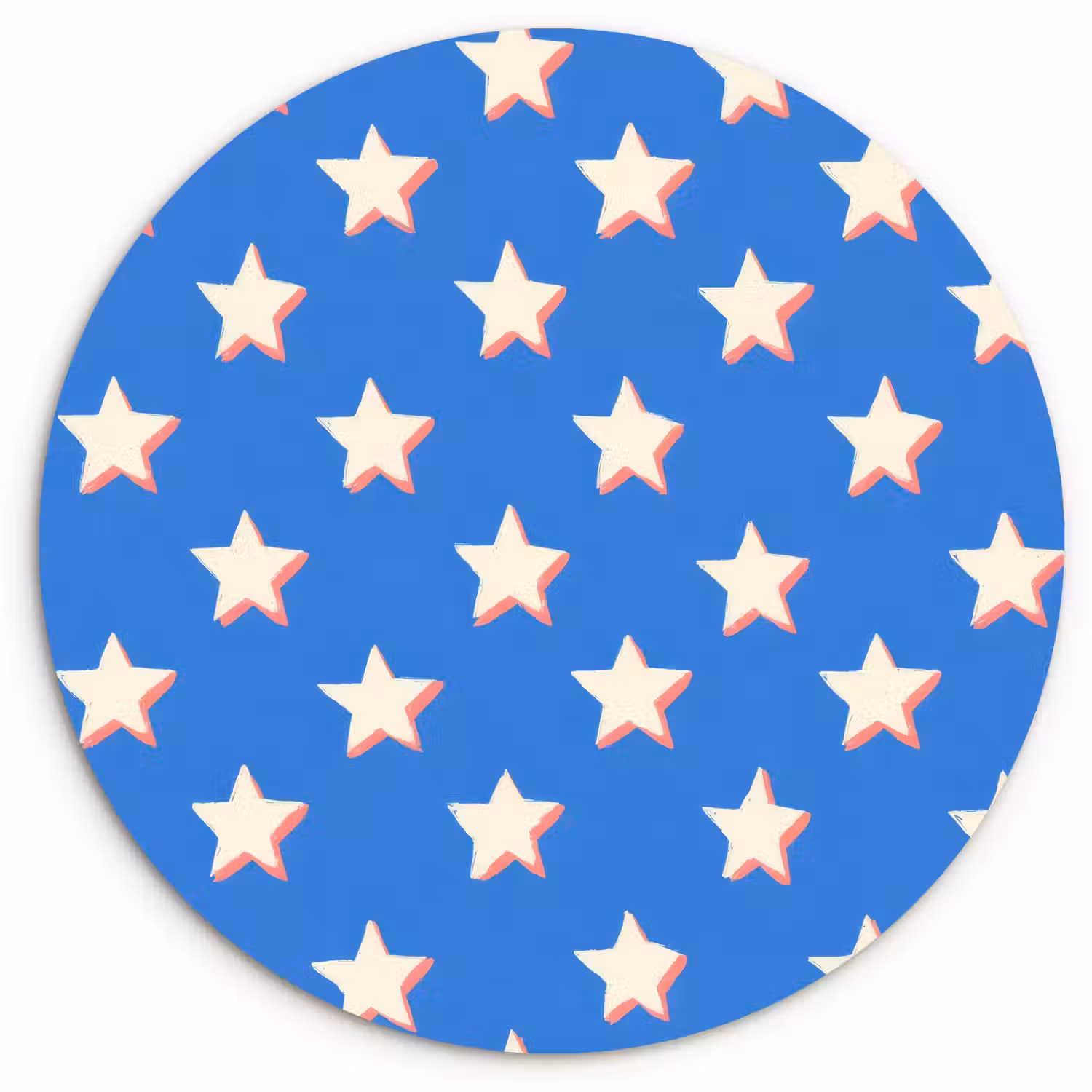 Sterren - Patroon - Blauw Wandcirkel kunststof plaat 5mm dik klein 188 -3d