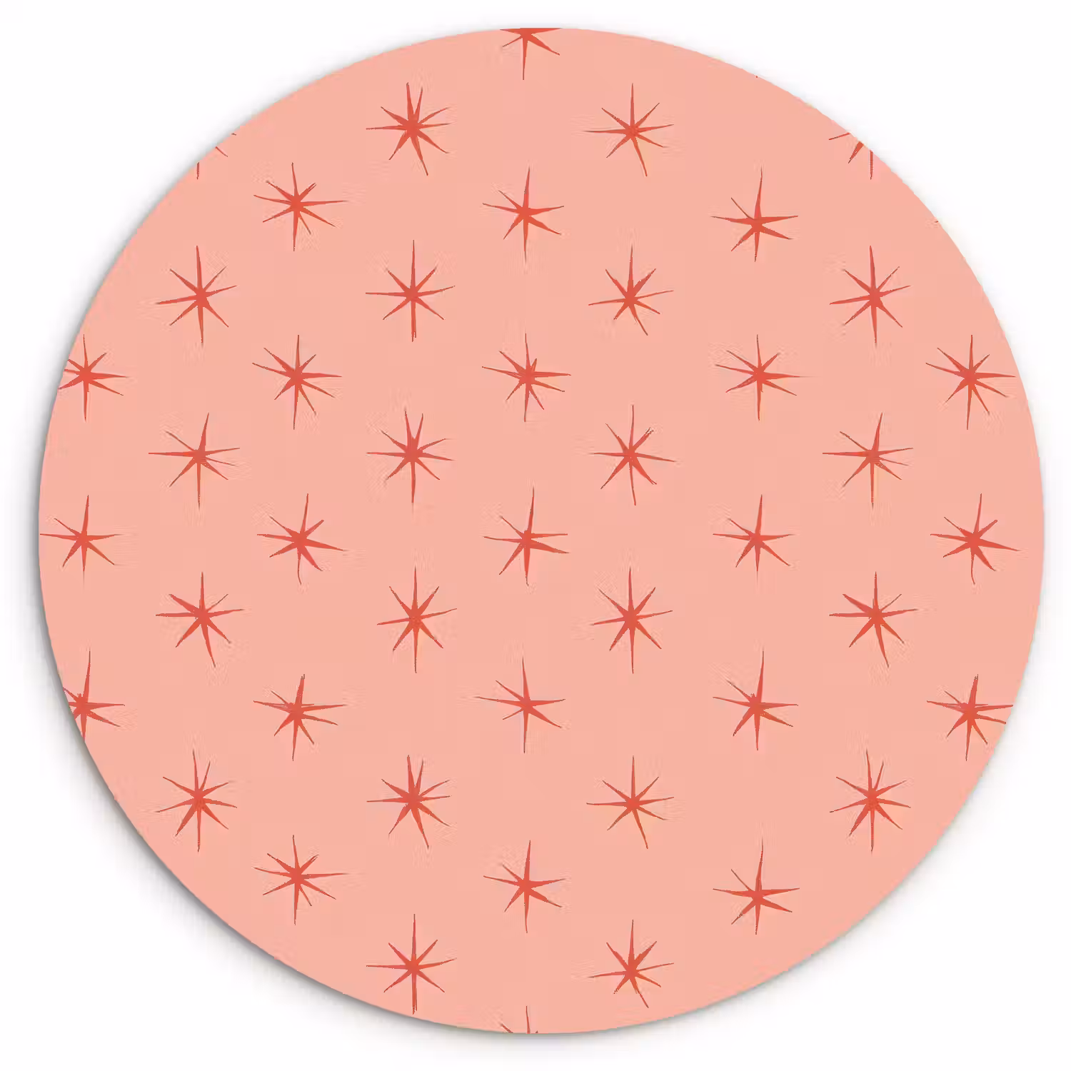 Sterretjes - Patroon - Oranje Wandcirkel kunststof plaat 5mm dik klein 188 -3d