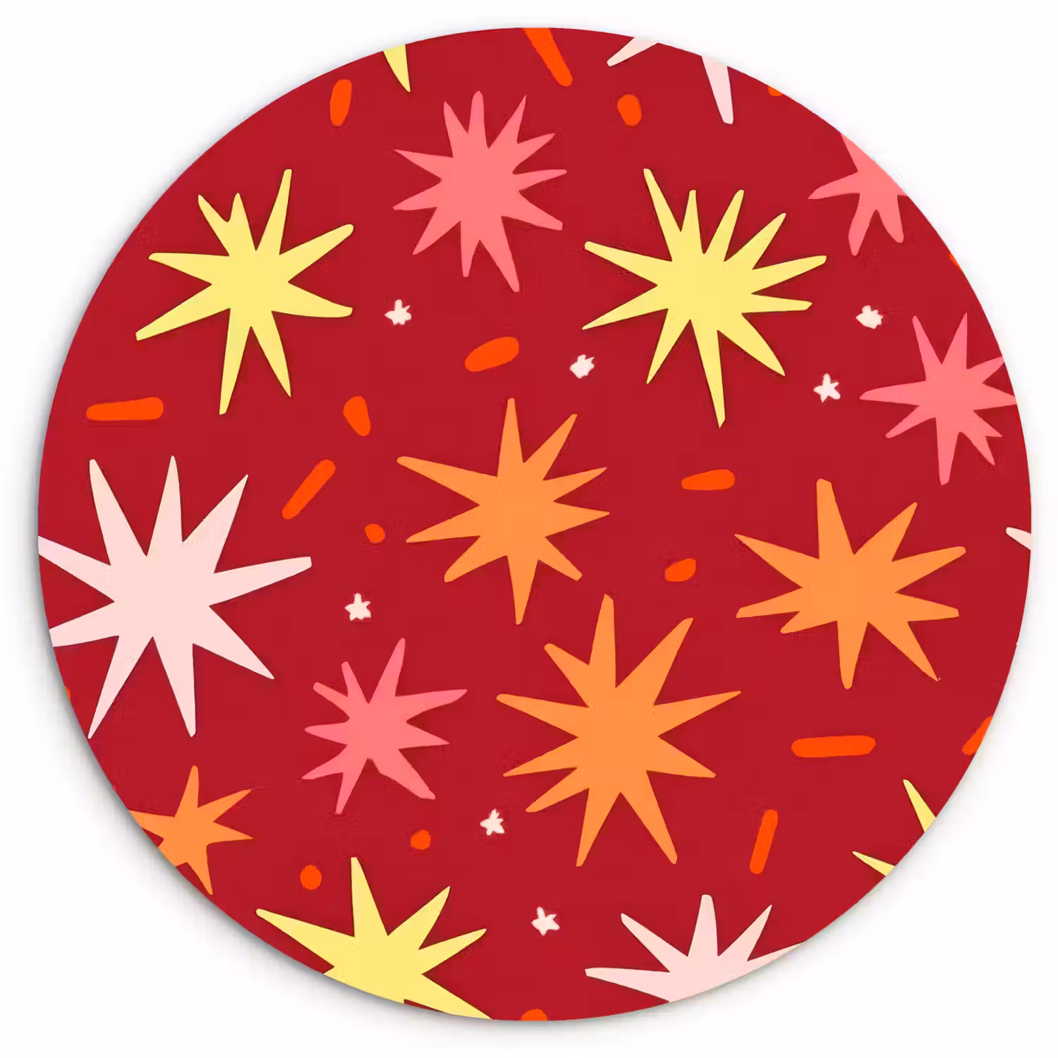 Sterren - Speels - Rood Wandcirkel kunststof plaat 5mm dik klein 188 -3d