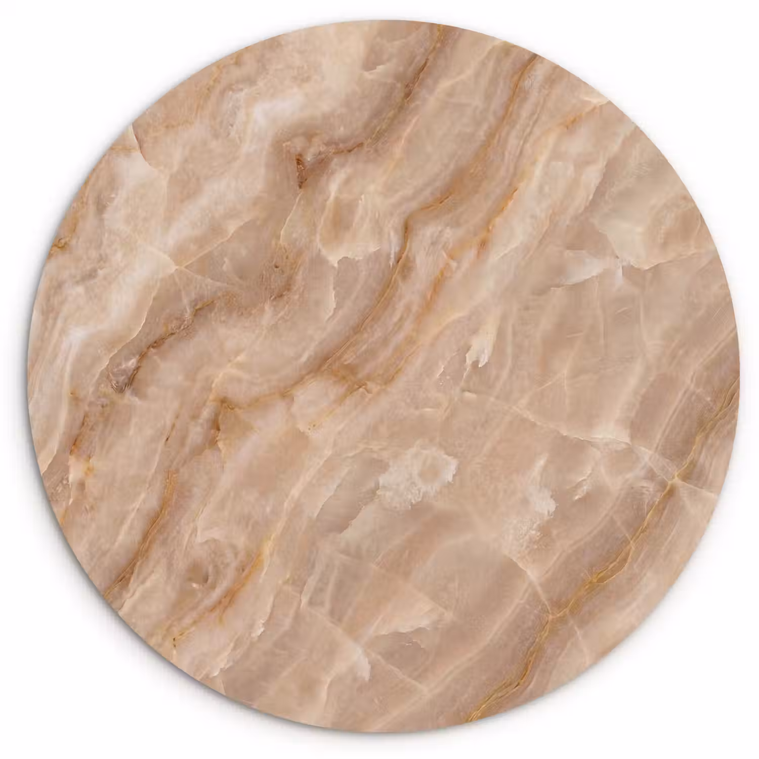 Steen - Ader - Natuur - Modern - Beige Wandcirkel kunststof plaat 5mm dik klein -3d