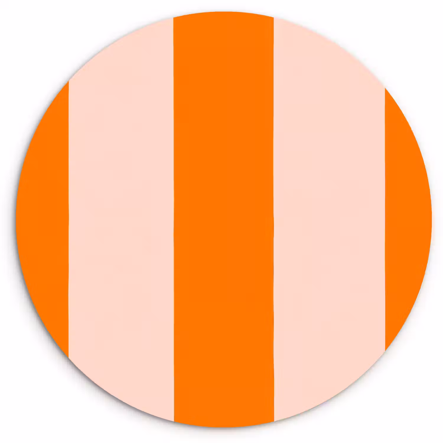 Strepen - Modern - Oranje Wandcirkel kunststof plaat 5mm dik klein 188 -3d