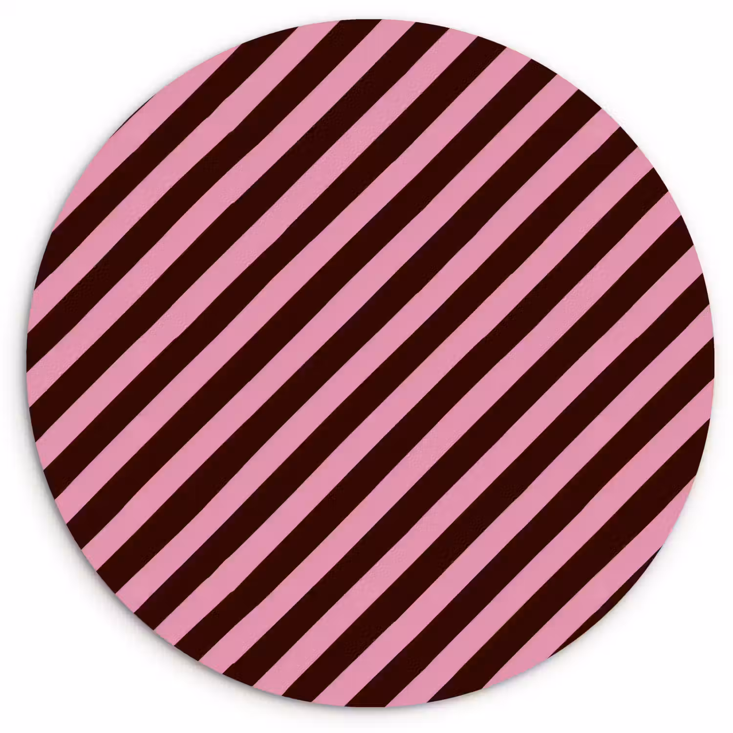 Strepen - Roze - Bruin Wandcirkel kunststof plaat 5mm dik klein 188 -3d