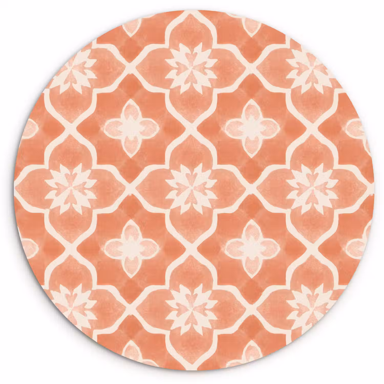 Tegelpatroon - Arabesk - Vintage - Terracotta Wandcirkel kunststof plaat 5mm dik klein 188 -3d