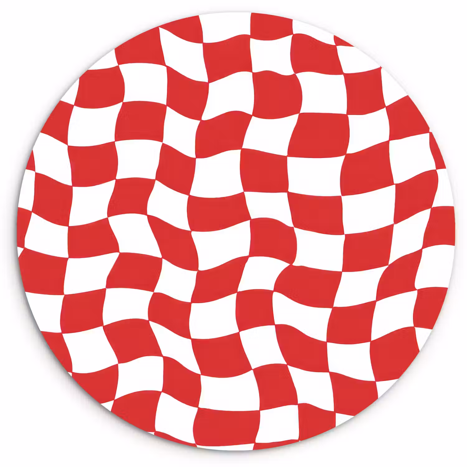 Golvend - Patroon - Rood Wandcirkel kunststof plaat 5mm dik klein 188 -3d