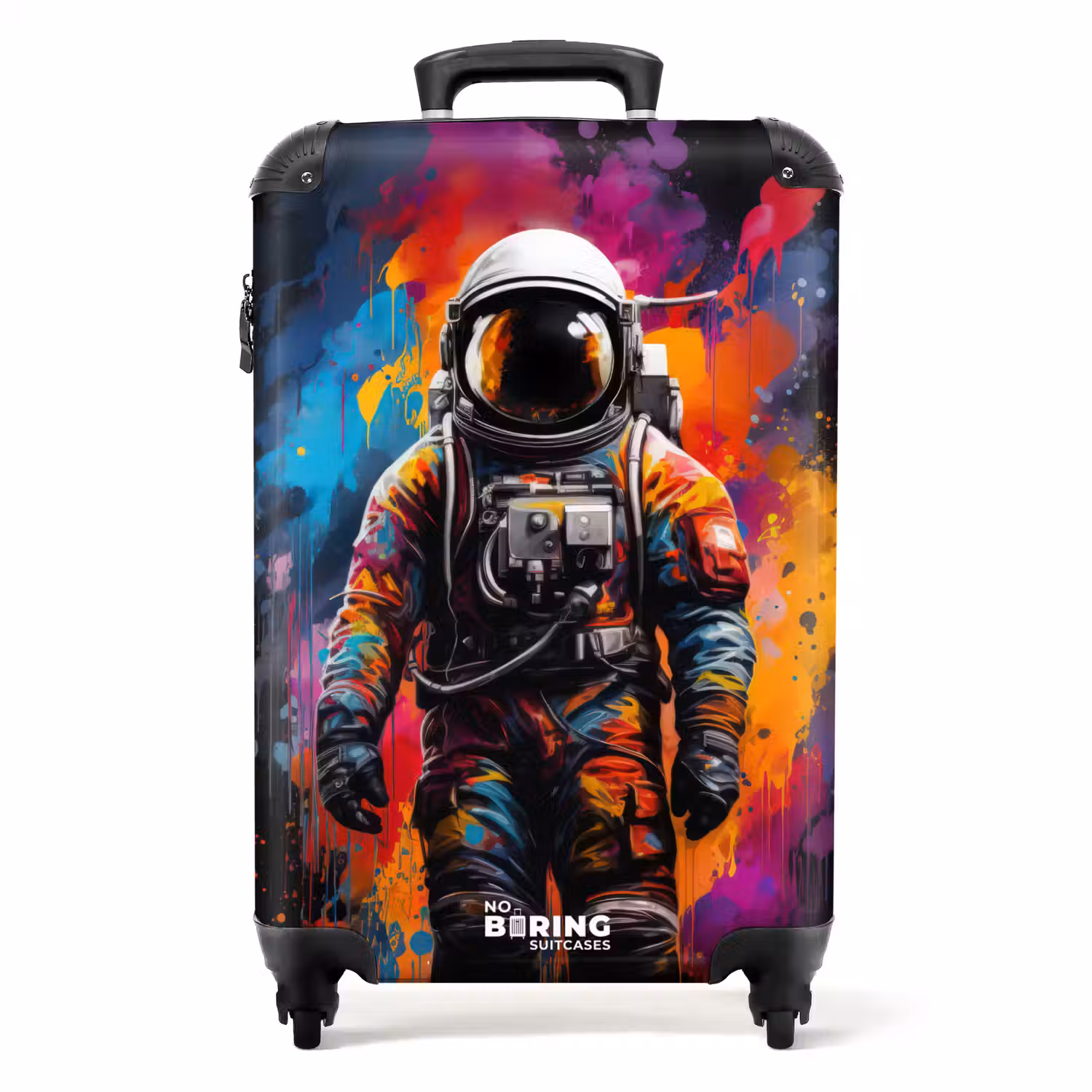 Astronaut omringd door graffiti NBS - Handbagage koffer - Unisex middel -productfoto_recht
