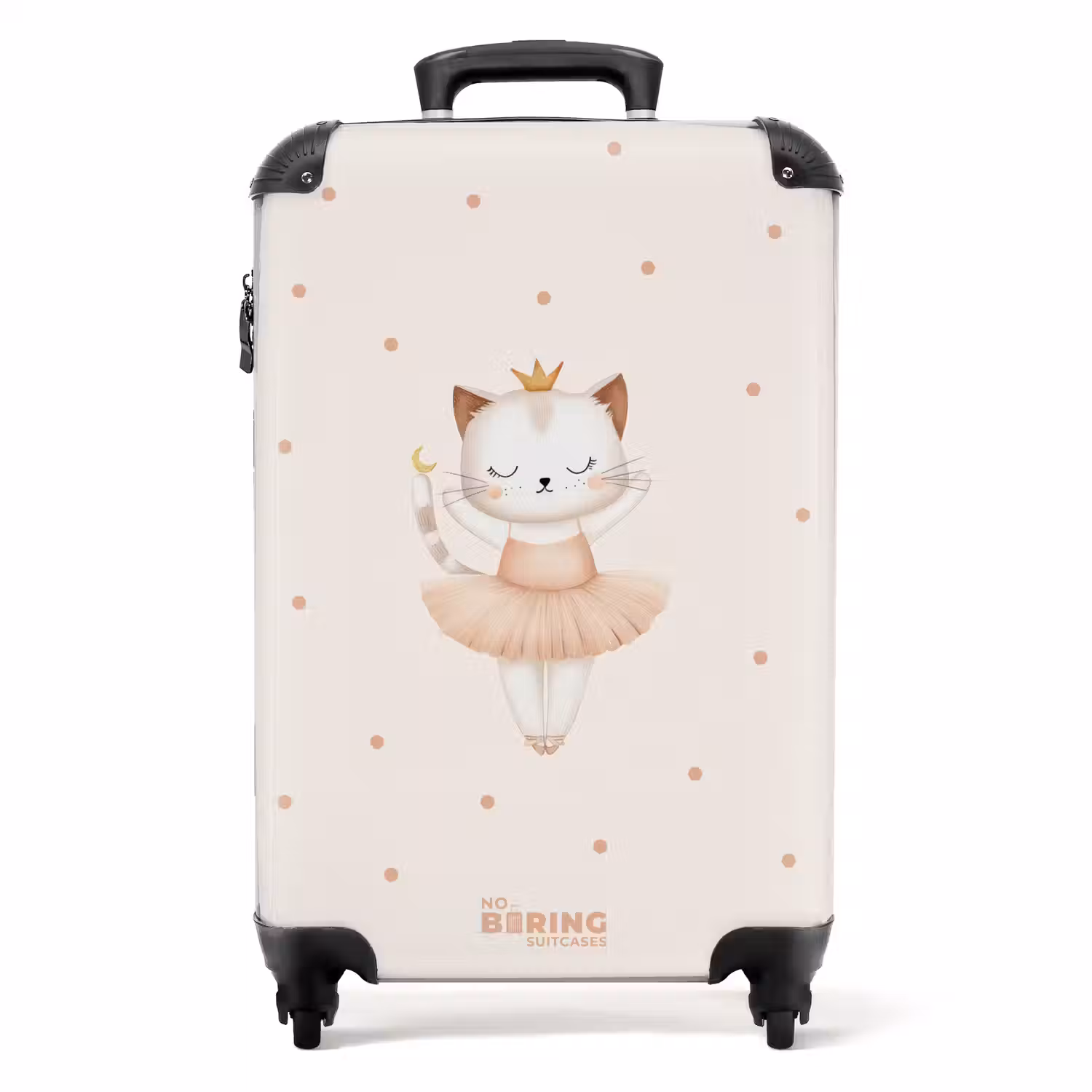 Ballerina kitten in beige kleuren NBS - Handbagage koffer - Volwassenen Unisex middel -productfoto_recht