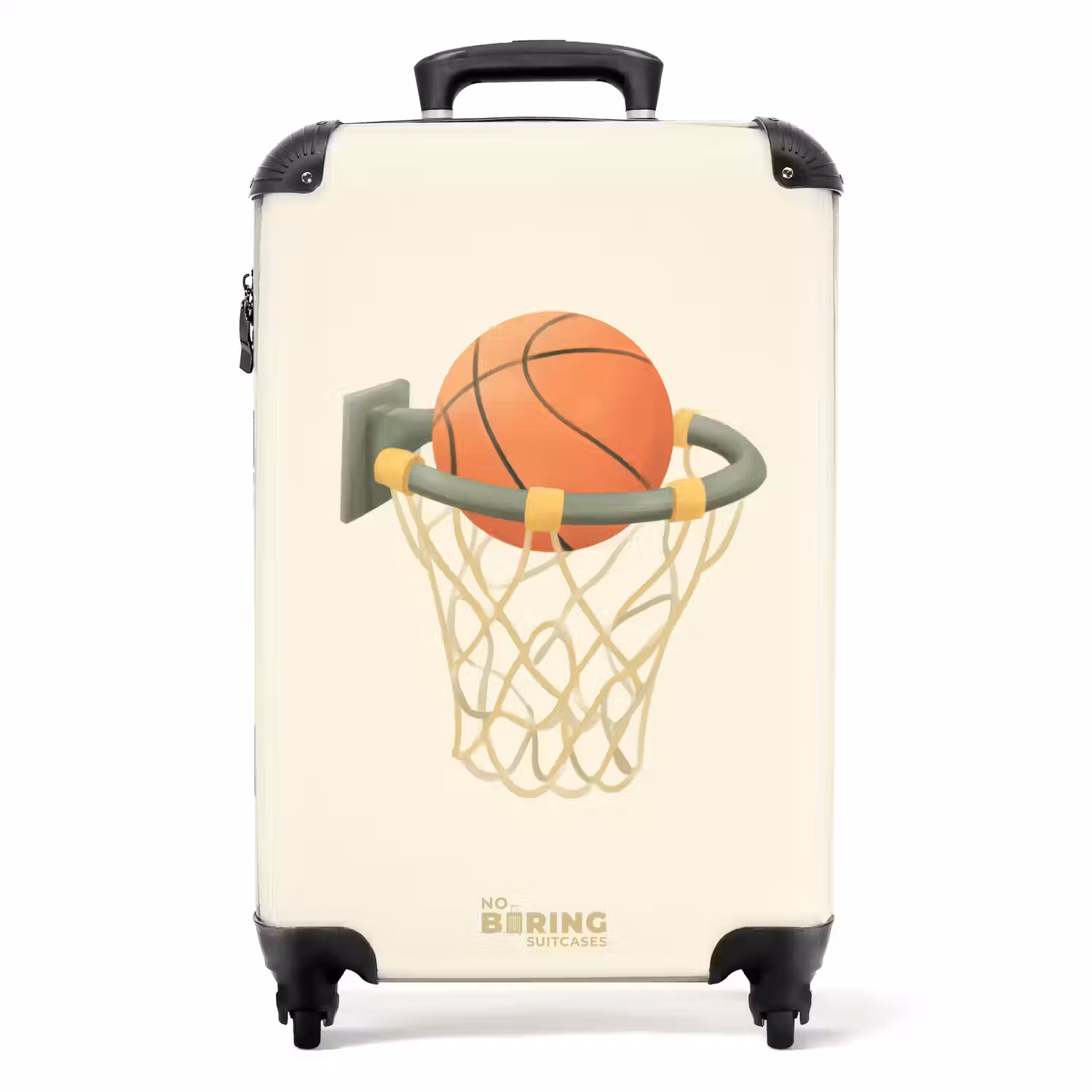 Basketbal in neutrale kleuren NBS - Handbagage koffer - Volwassenen Unisex middel -productfoto_recht