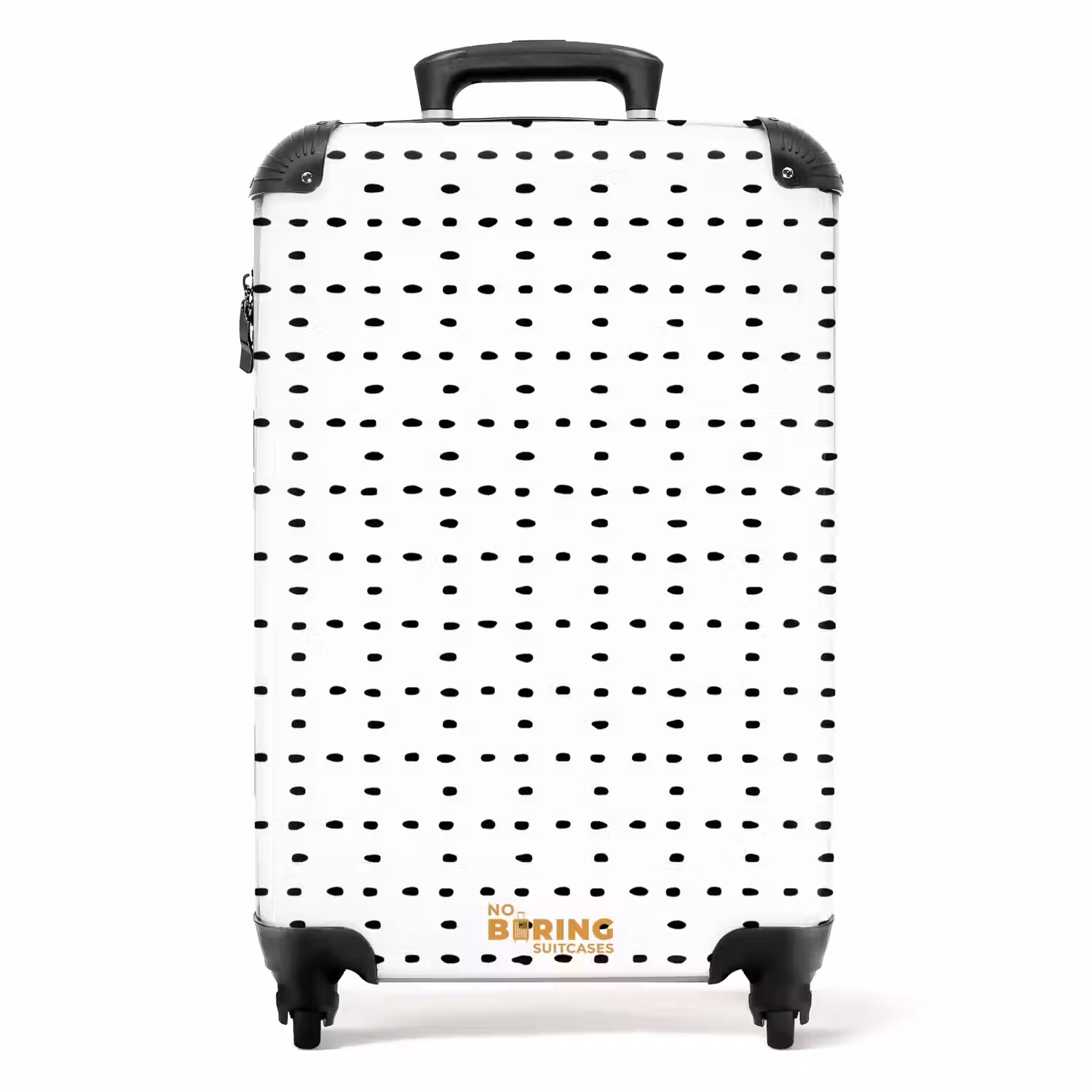 Zwarte stippen op een witte achtergrond NBS - Handbagage koffer - Volwassenen Unisex middel -productfoto_recht