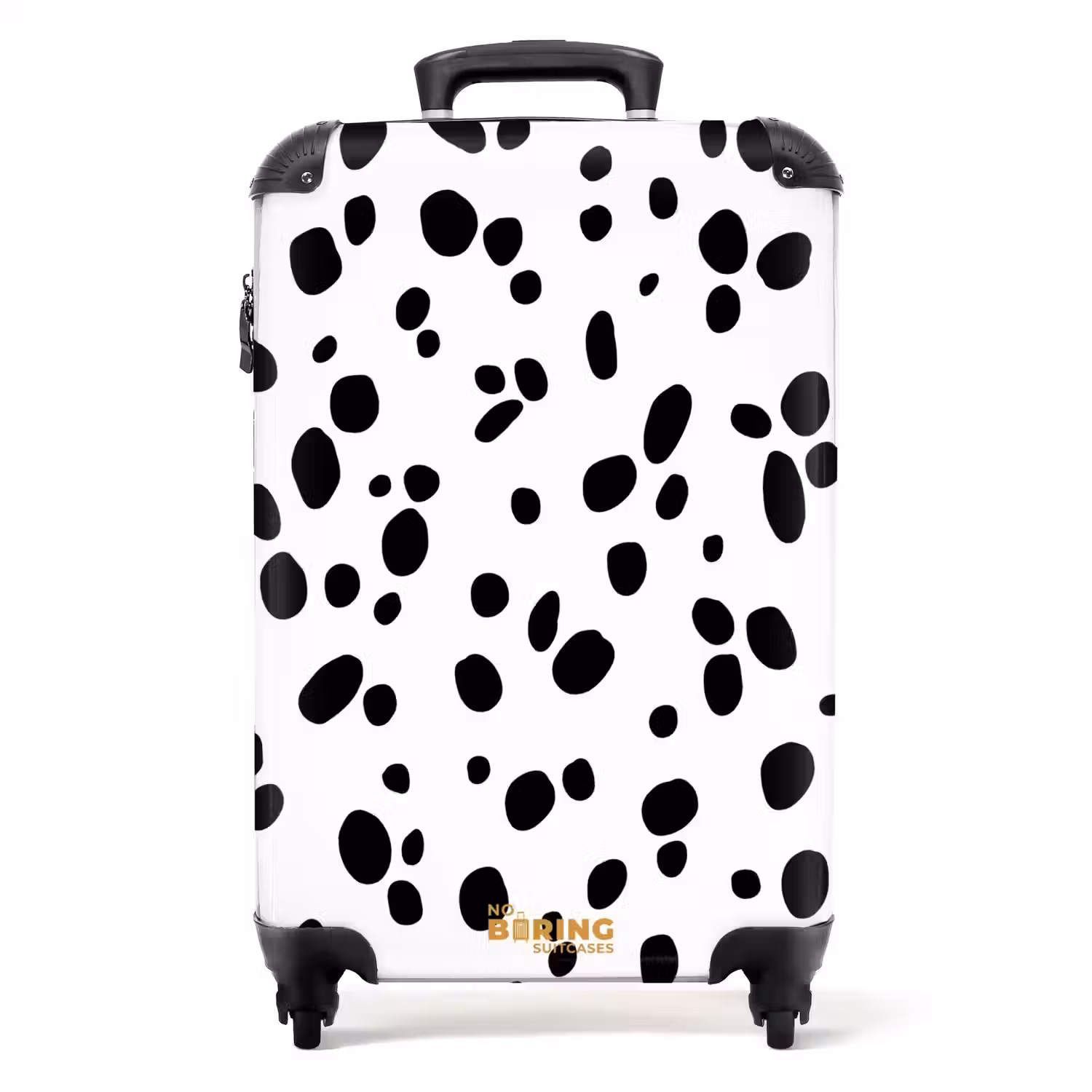 Zwarte ovalen over een witte achtergrond NBS - Handbagage koffer - Volwassenen Unisex middel -productfoto_recht